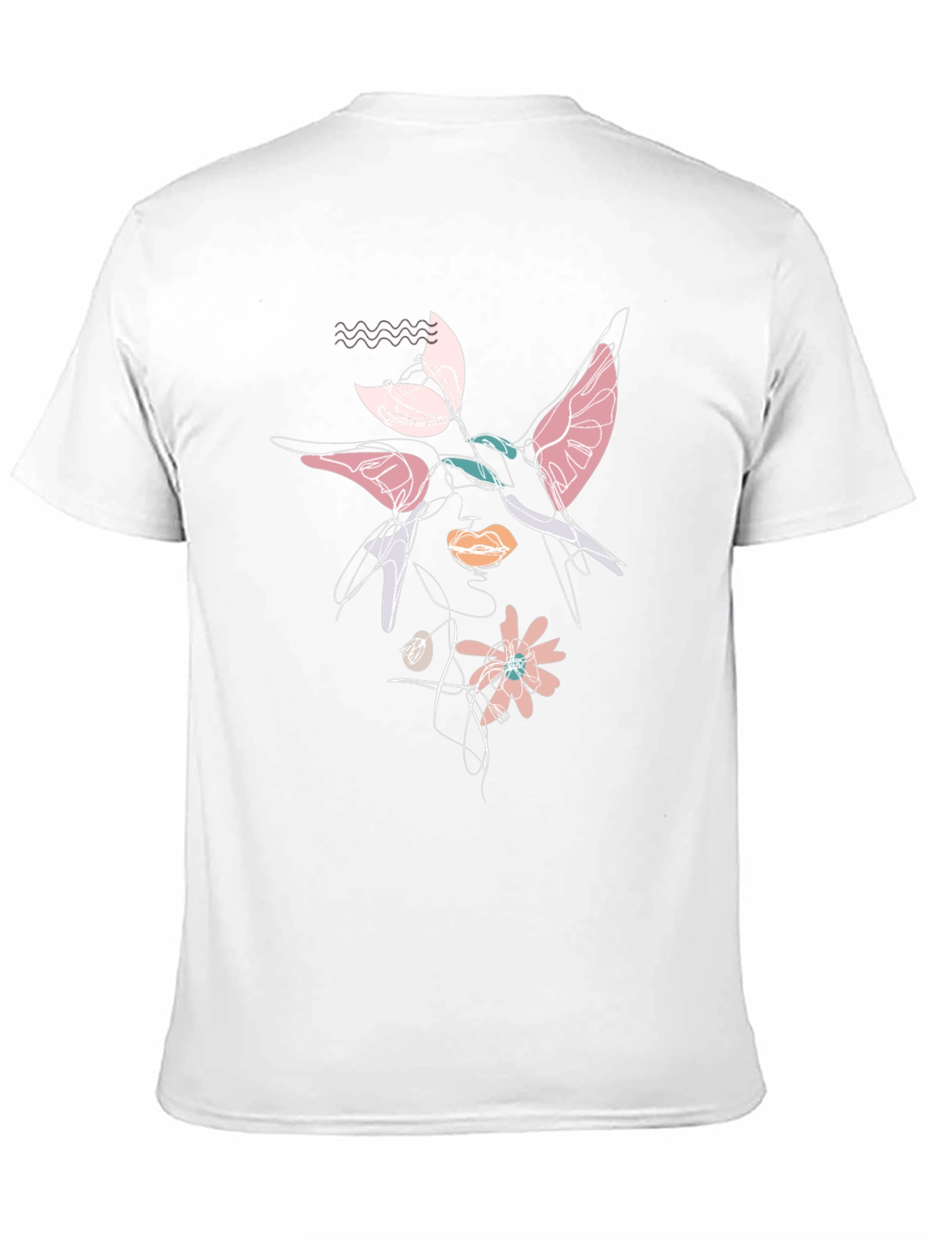 Abstract Floral Graphic Print Black T-Shirt