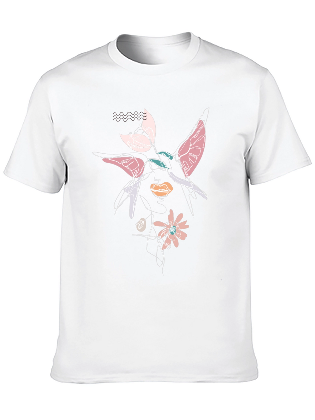 Abstract Floral Graphic Print Black T-Shirt