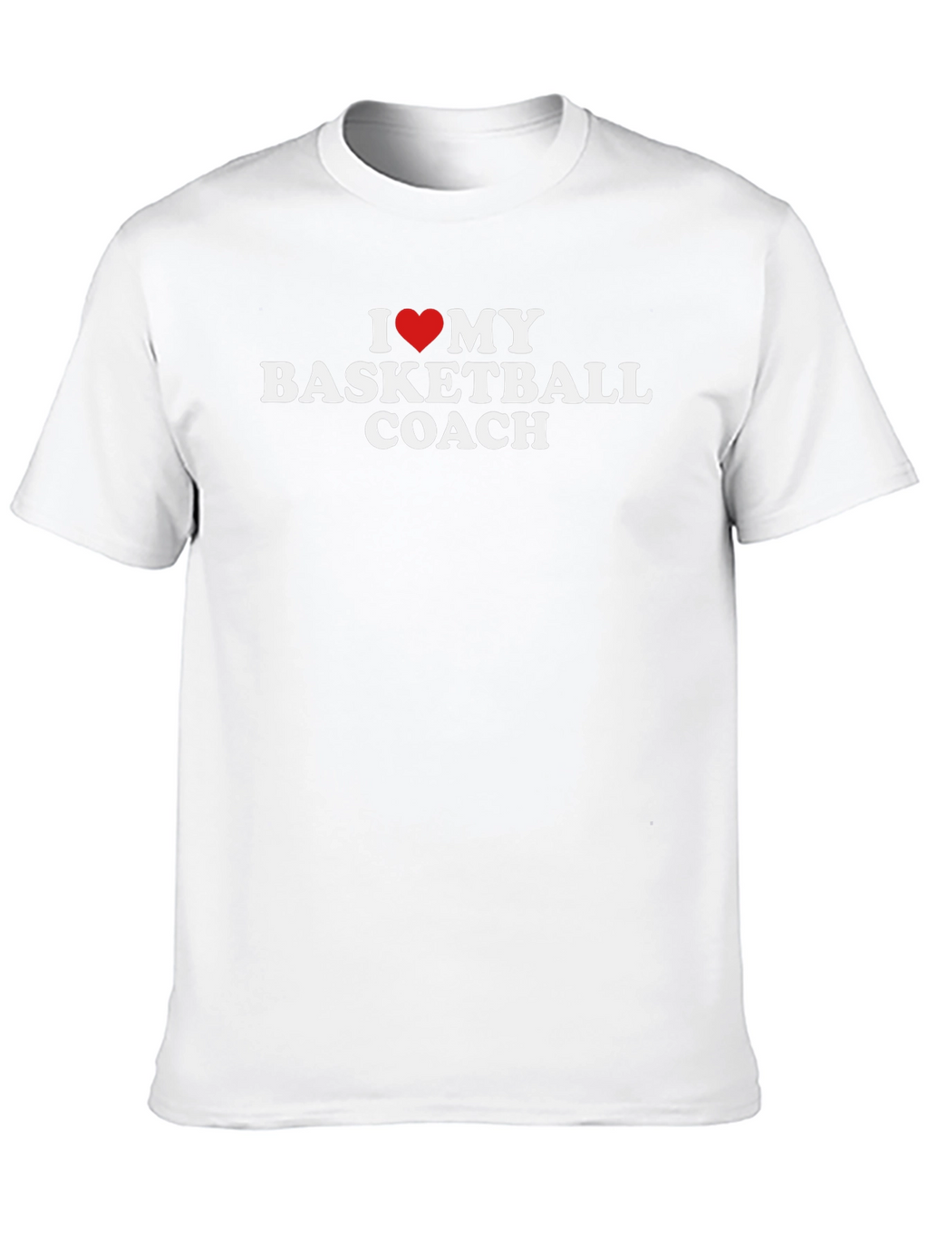 I Love My Basketball Coach T-Shirt - Heart Graphic