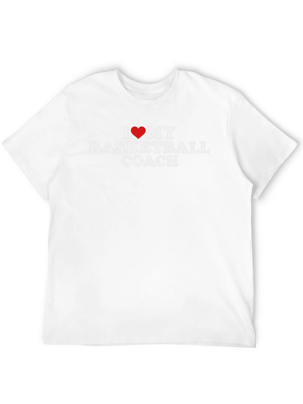 I Love My Basketball Coach T-Shirt - Heart Graphic