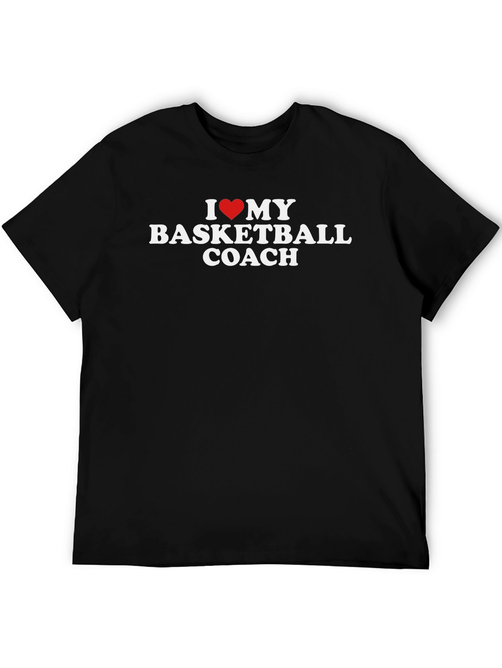 I Love My Basketball Coach T-Shirt - Heart Graphic