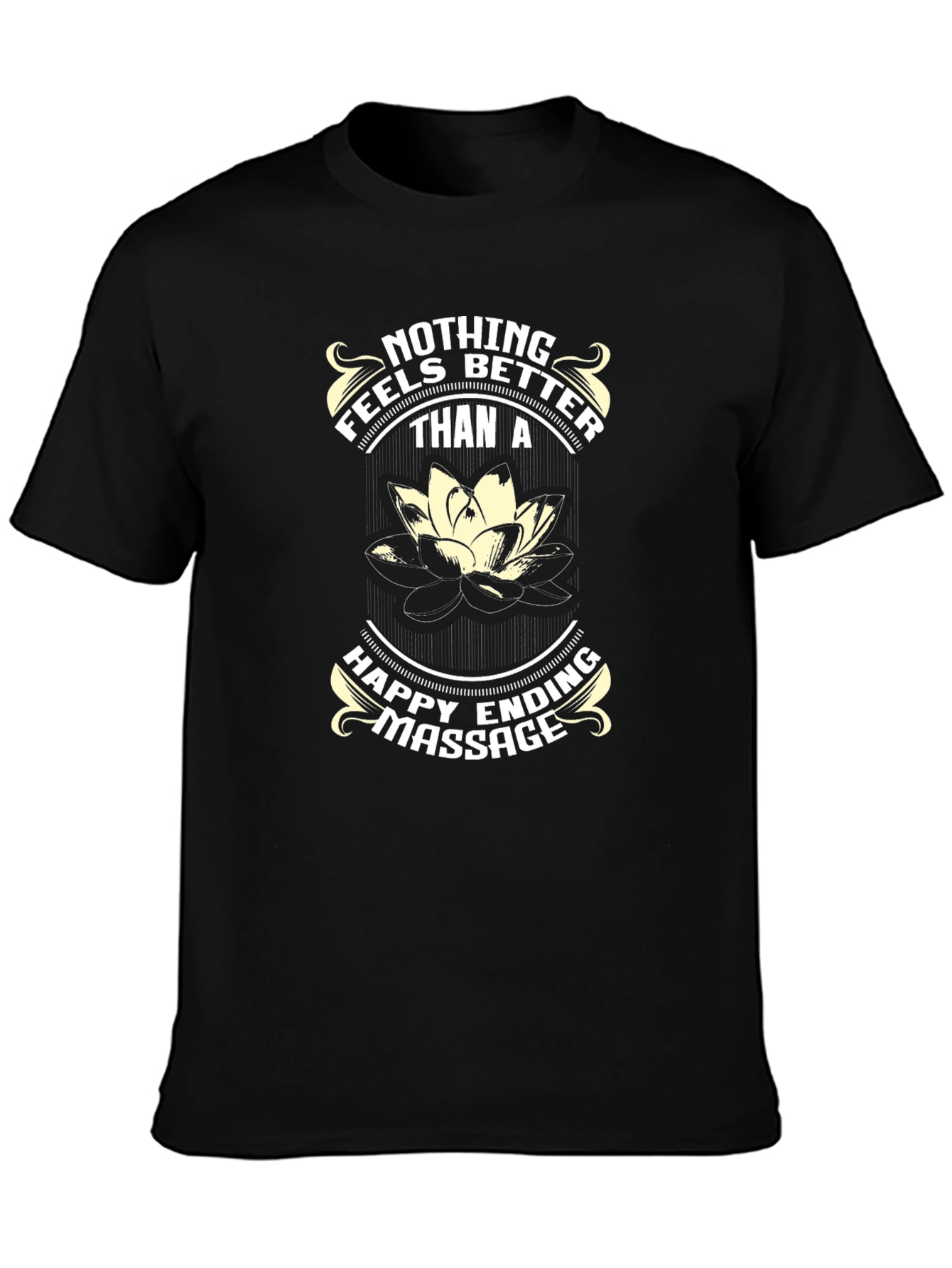 Happy Ending Massage T-Shirt - Funny Lotus Flower Tee