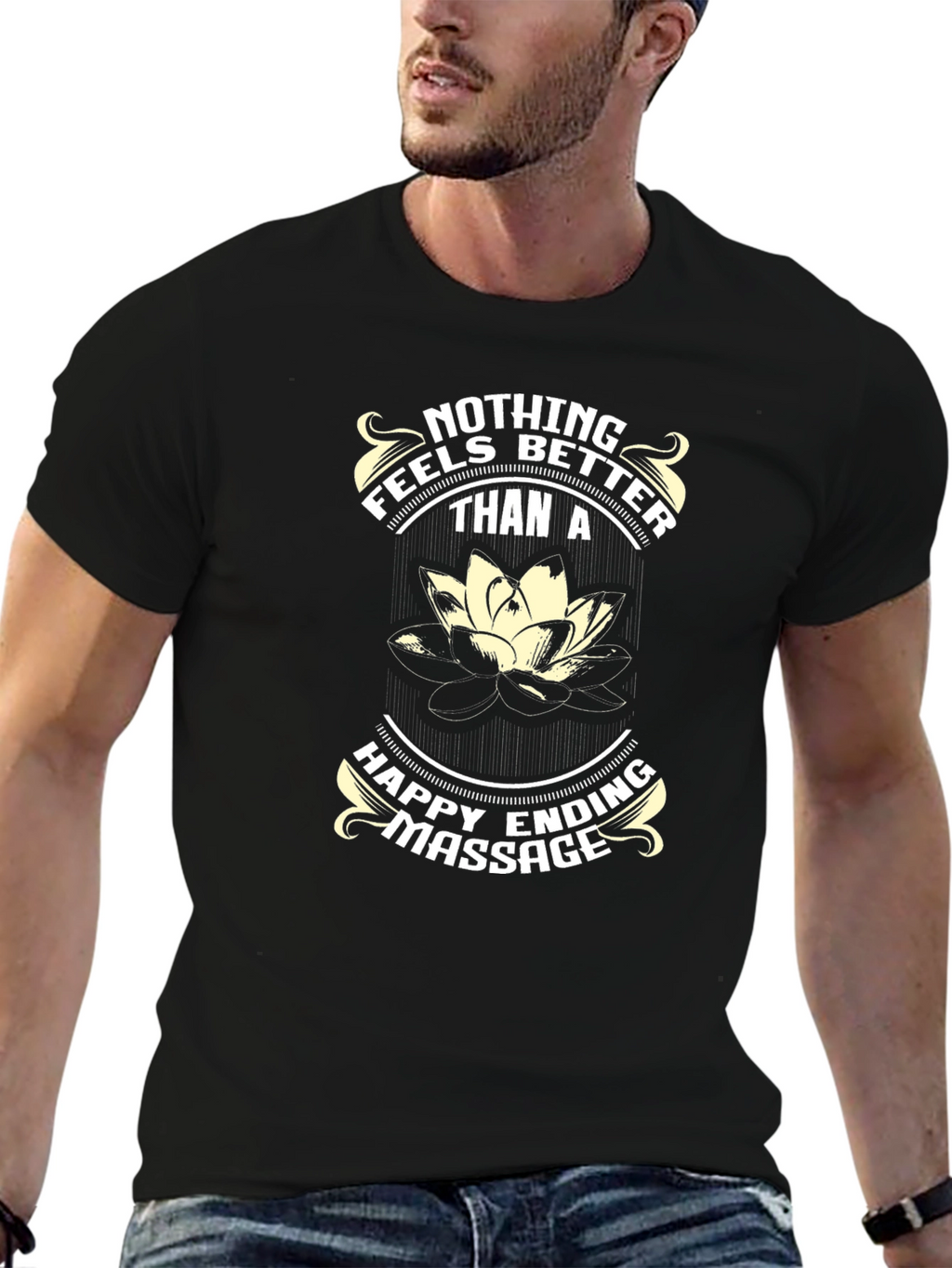 Happy Ending Massage T-Shirt - Funny Lotus Flower Tee