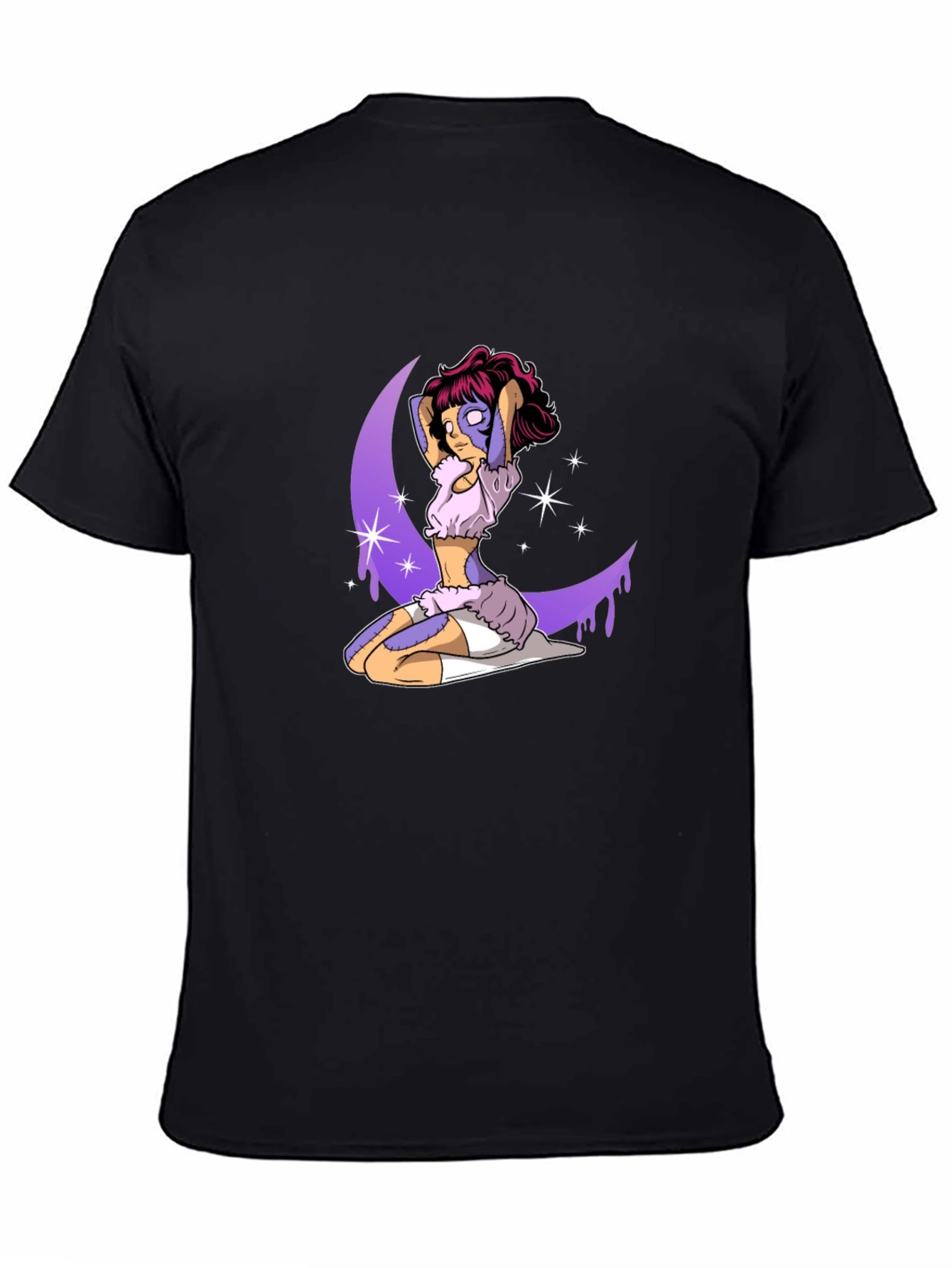 Fantasy Moon Girl Graphic Tee - Black