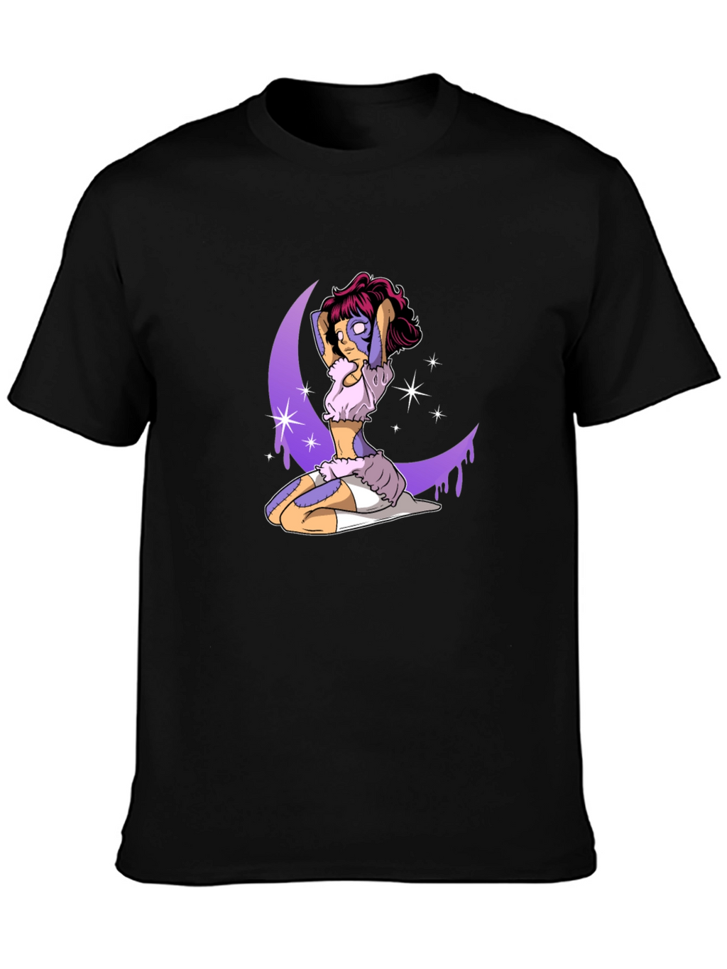 Fantasy Moon Girl Graphic Tee - Black