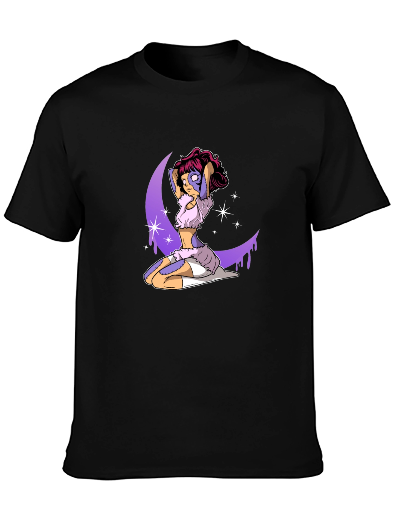 Fantasy Moon Girl Graphic Tee - Black