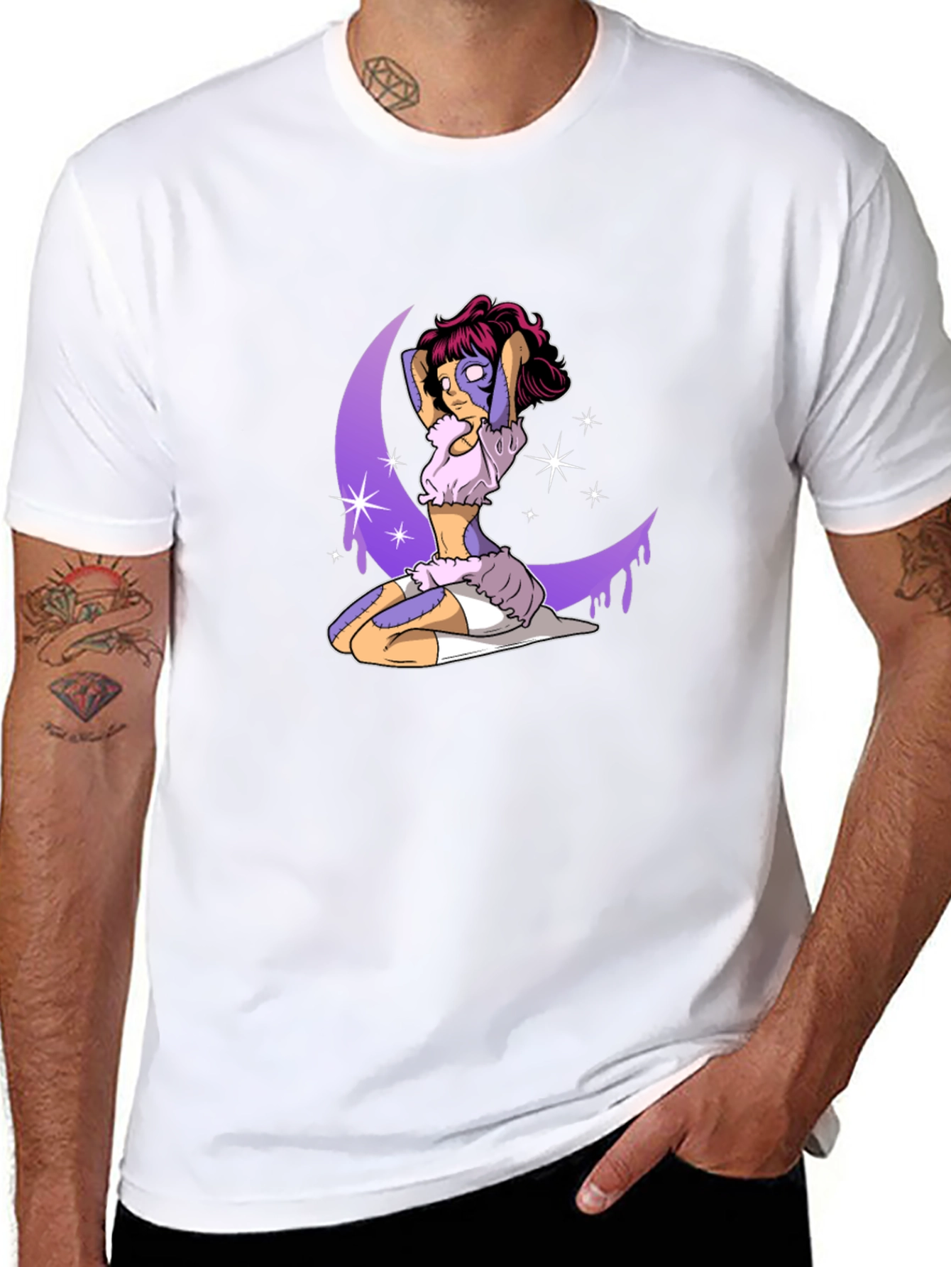 Fantasy Moon Girl Graphic Tee - Black