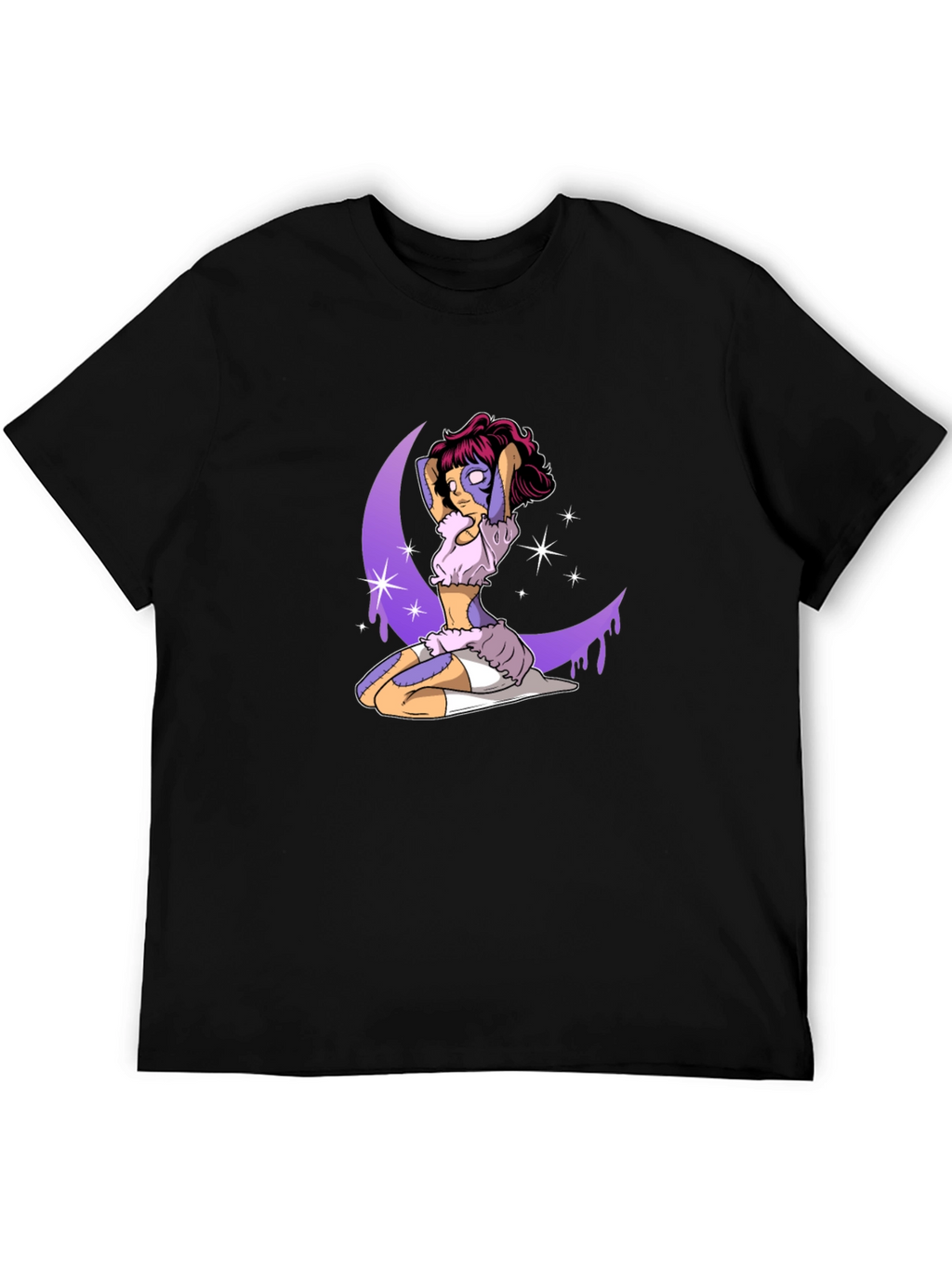 Fantasy Moon Girl Graphic Tee - Black