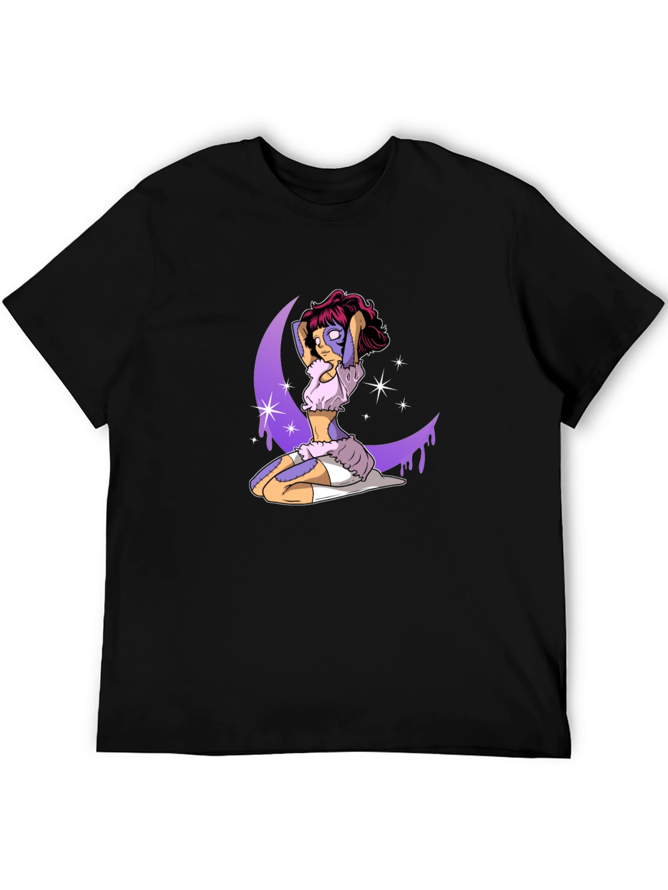 Fantasy Moon Girl Graphic Tee - Black