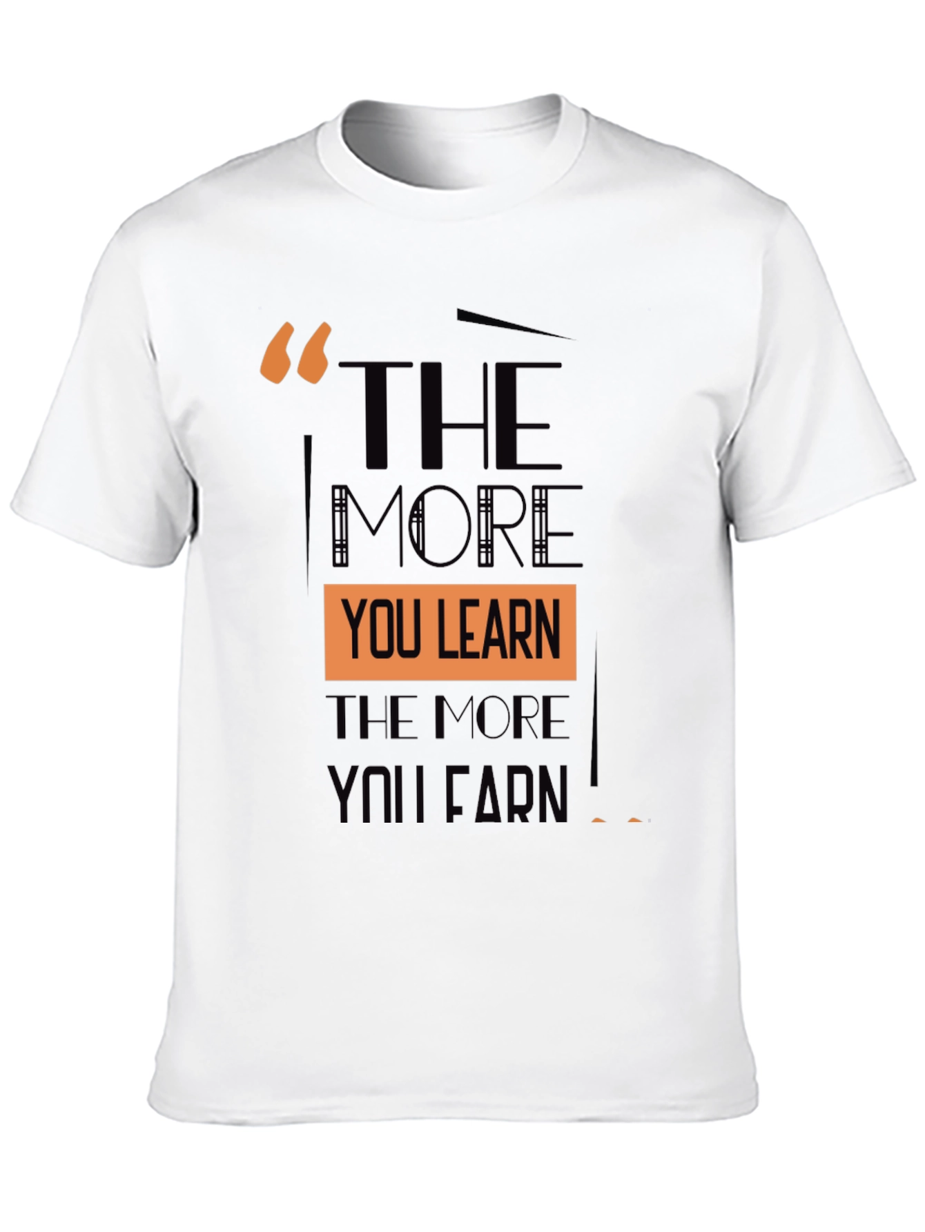 Inspirational The More You Learn Black T-Shirt