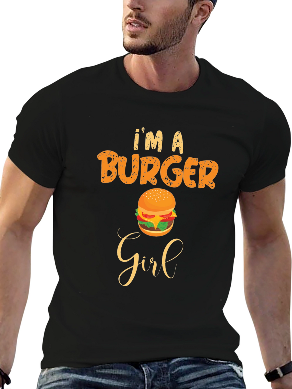 Im A Burger Girl Black T-Shirt