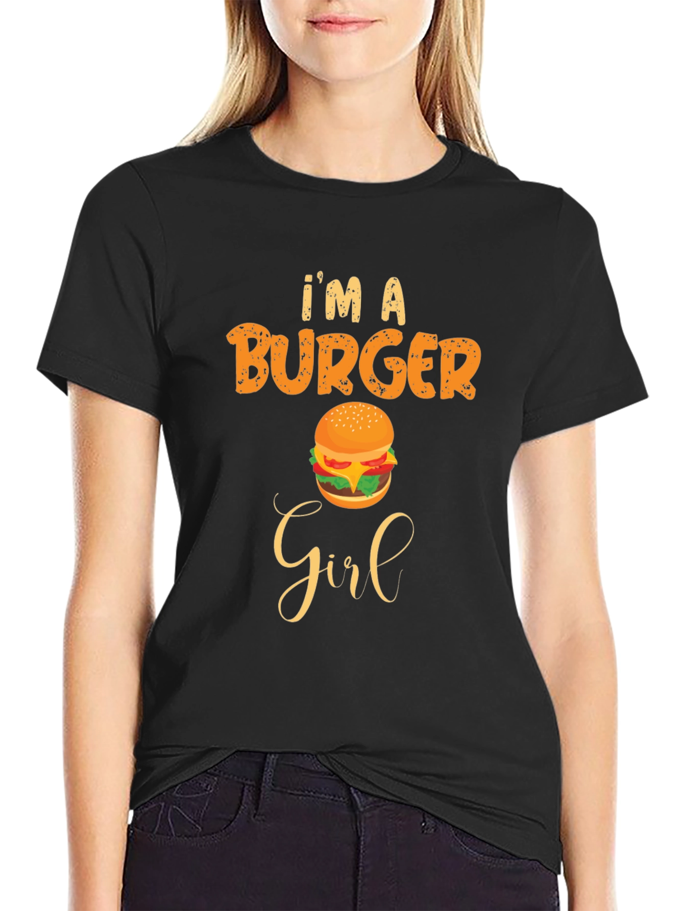 Im A Burger Girl Black T-Shirt