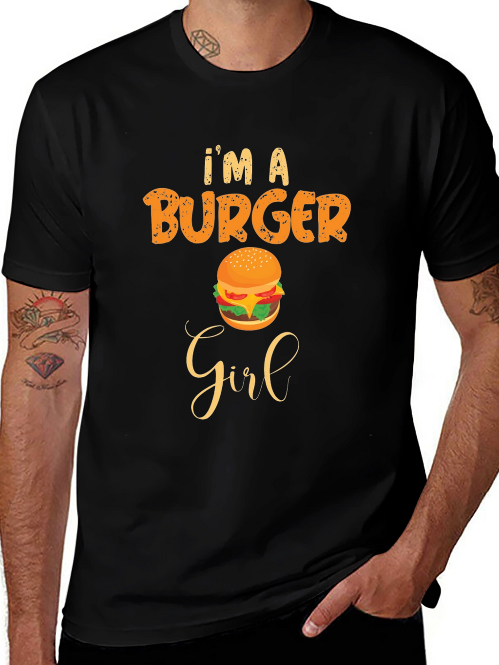 Im A Burger Girl Black T-Shirt
