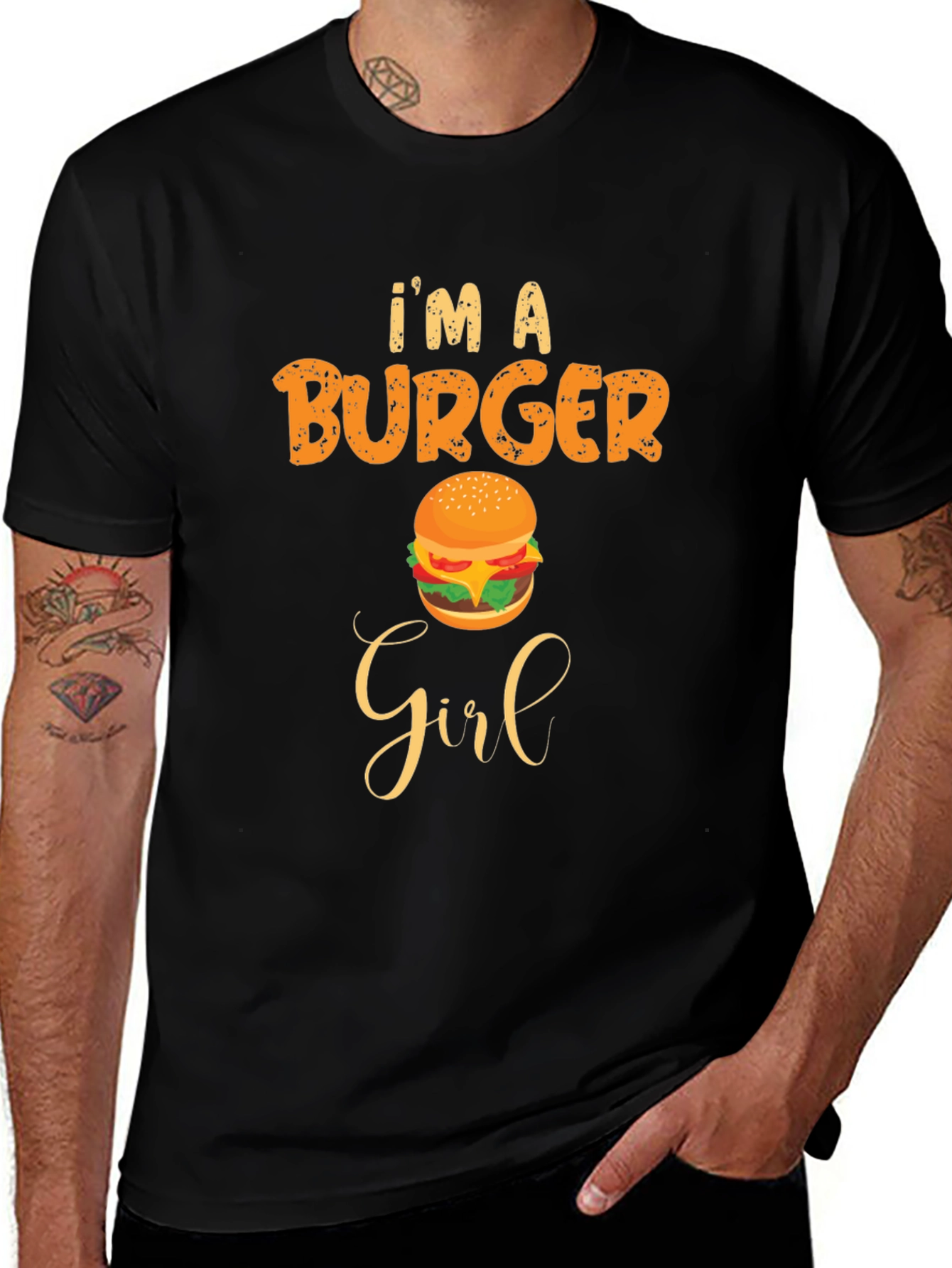 Im A Burger Girl Black T-Shirt