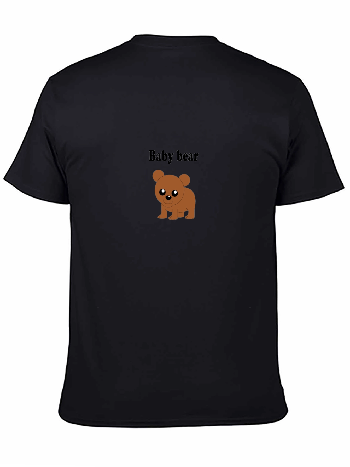 Baby Bear Graphic Tee - Black Cotton Comfort