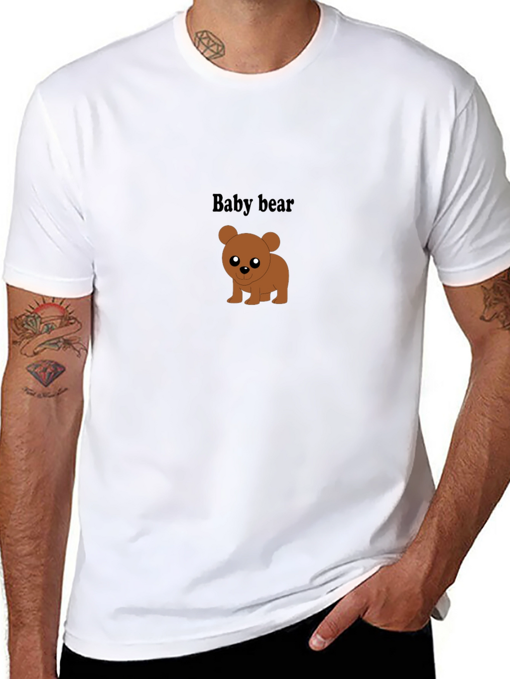 Baby Bear Graphic Tee - Black Cotton Comfort