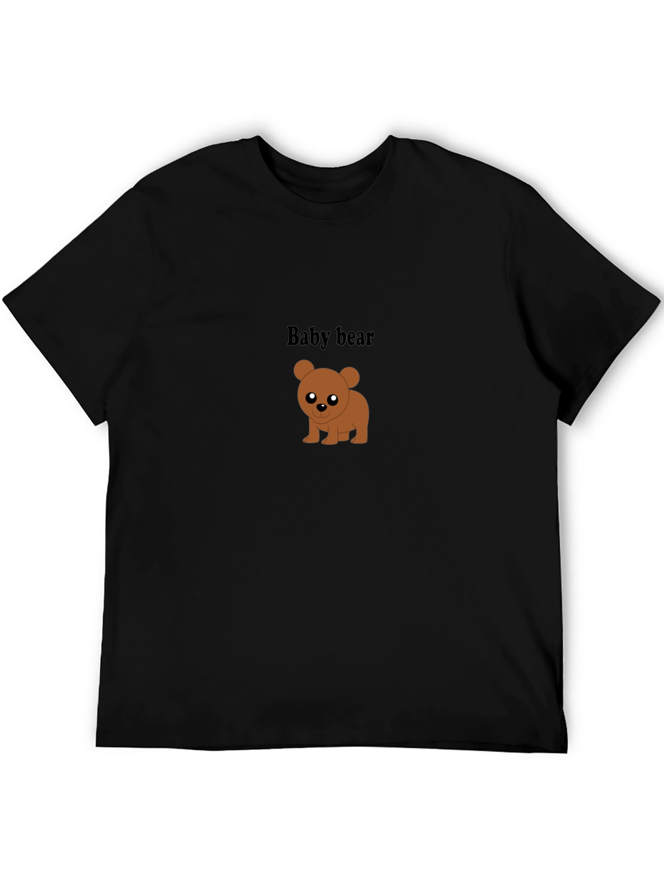 Baby Bear Graphic Tee - Black Cotton Comfort