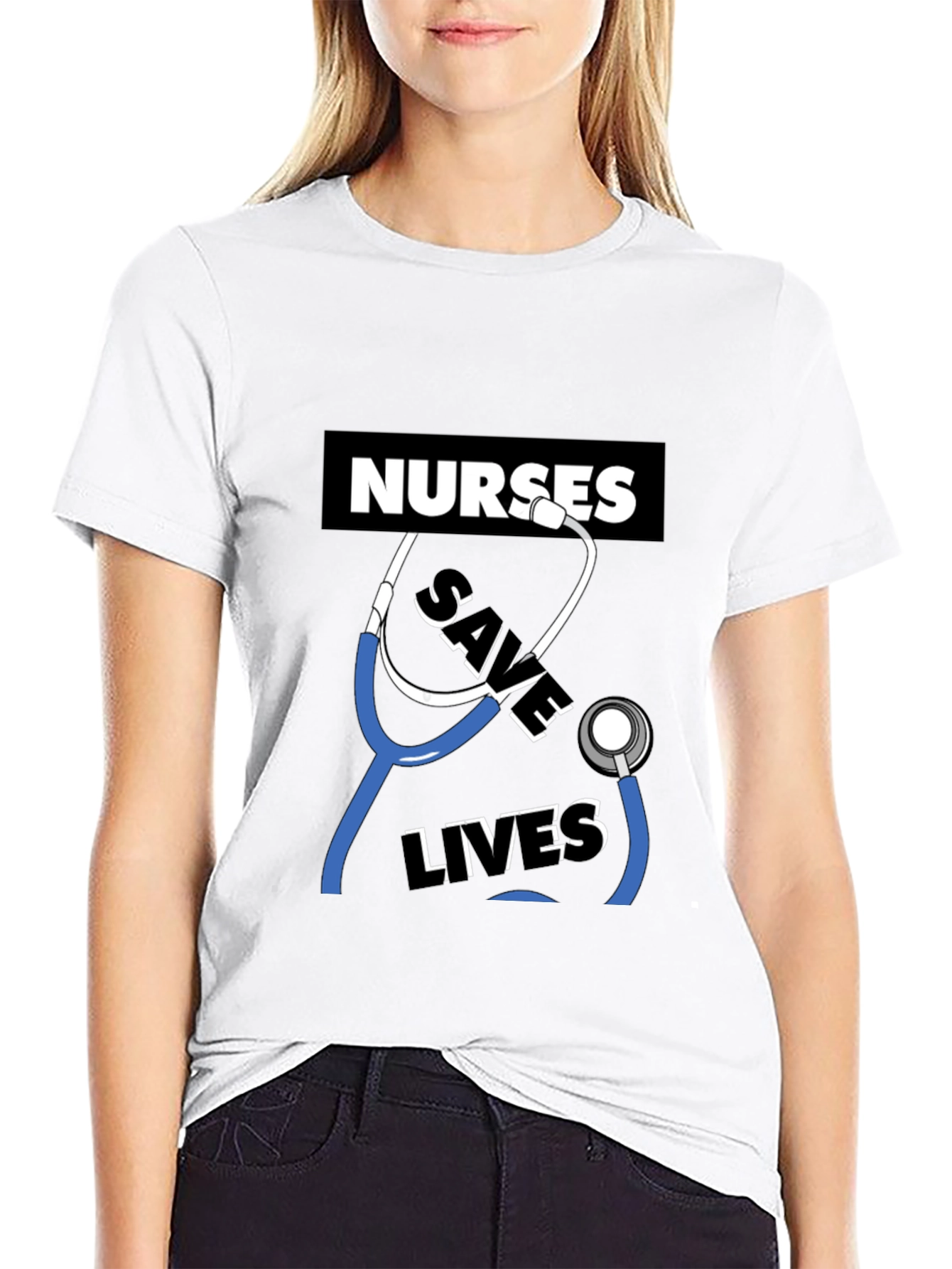 Nurses Save Lives Graphic Tee - Black