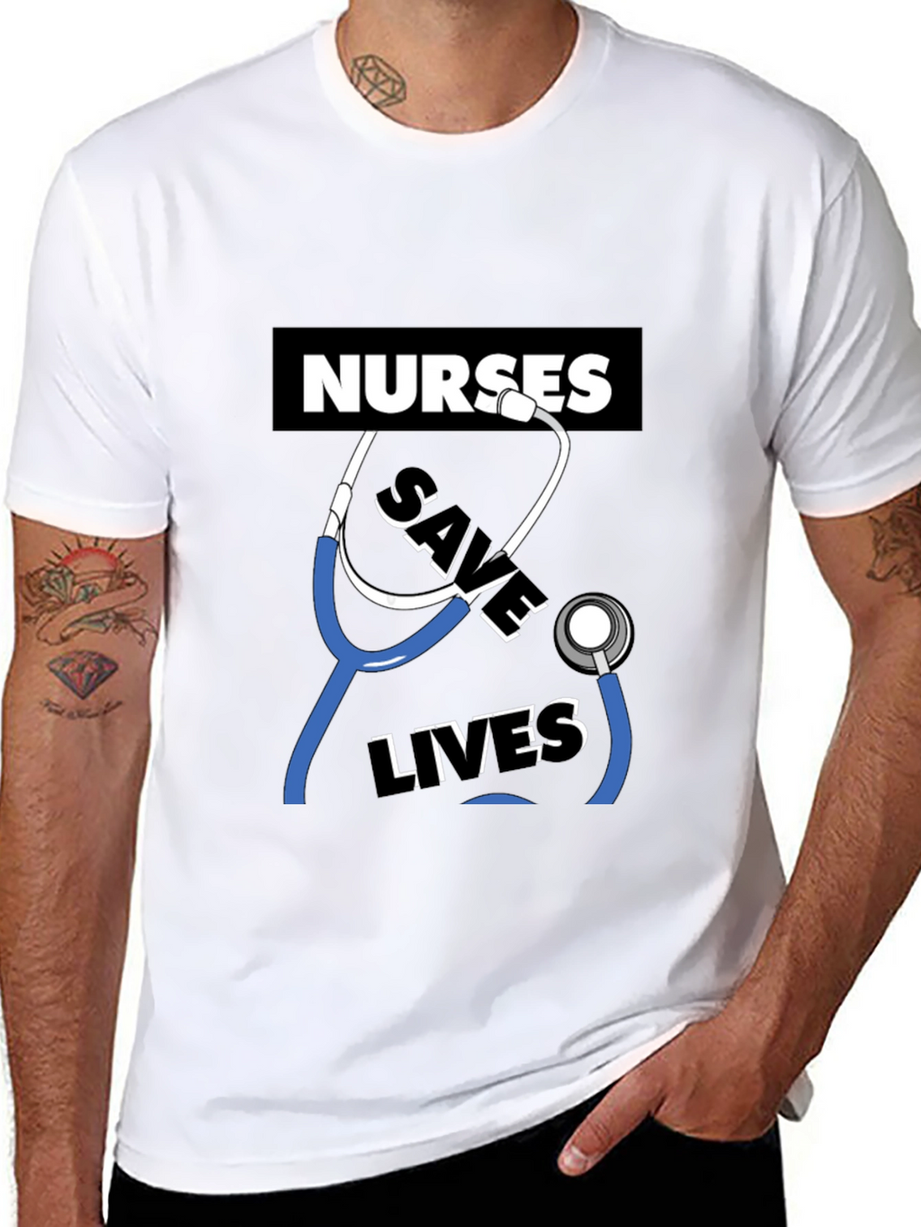 Nurses Save Lives Graphic Tee - Black