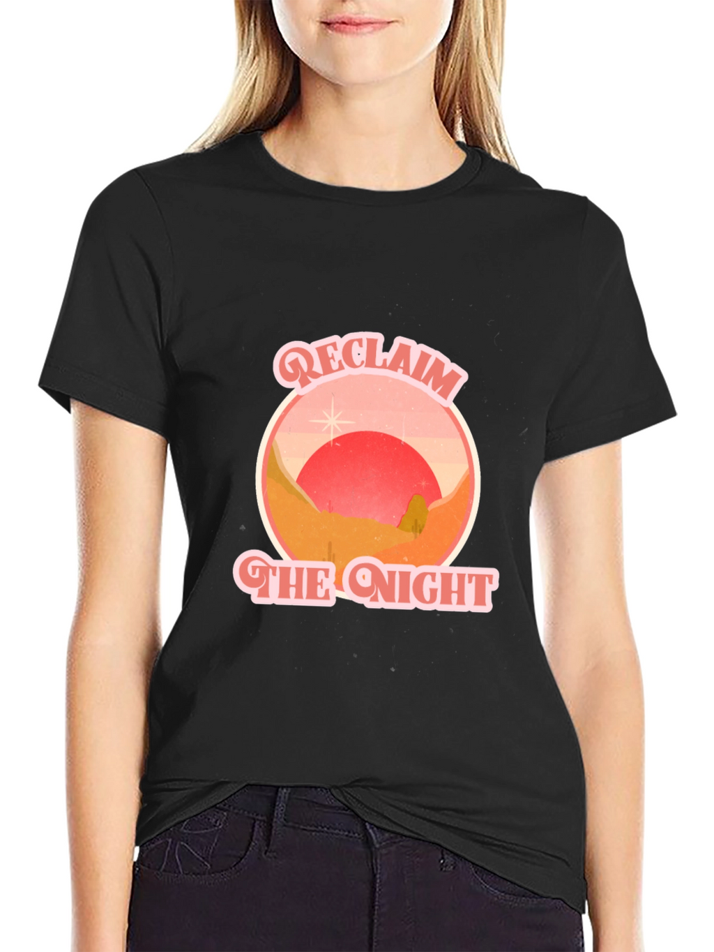 Reclaim the Night Graphic Tee - Retro Desert T-Shirt
