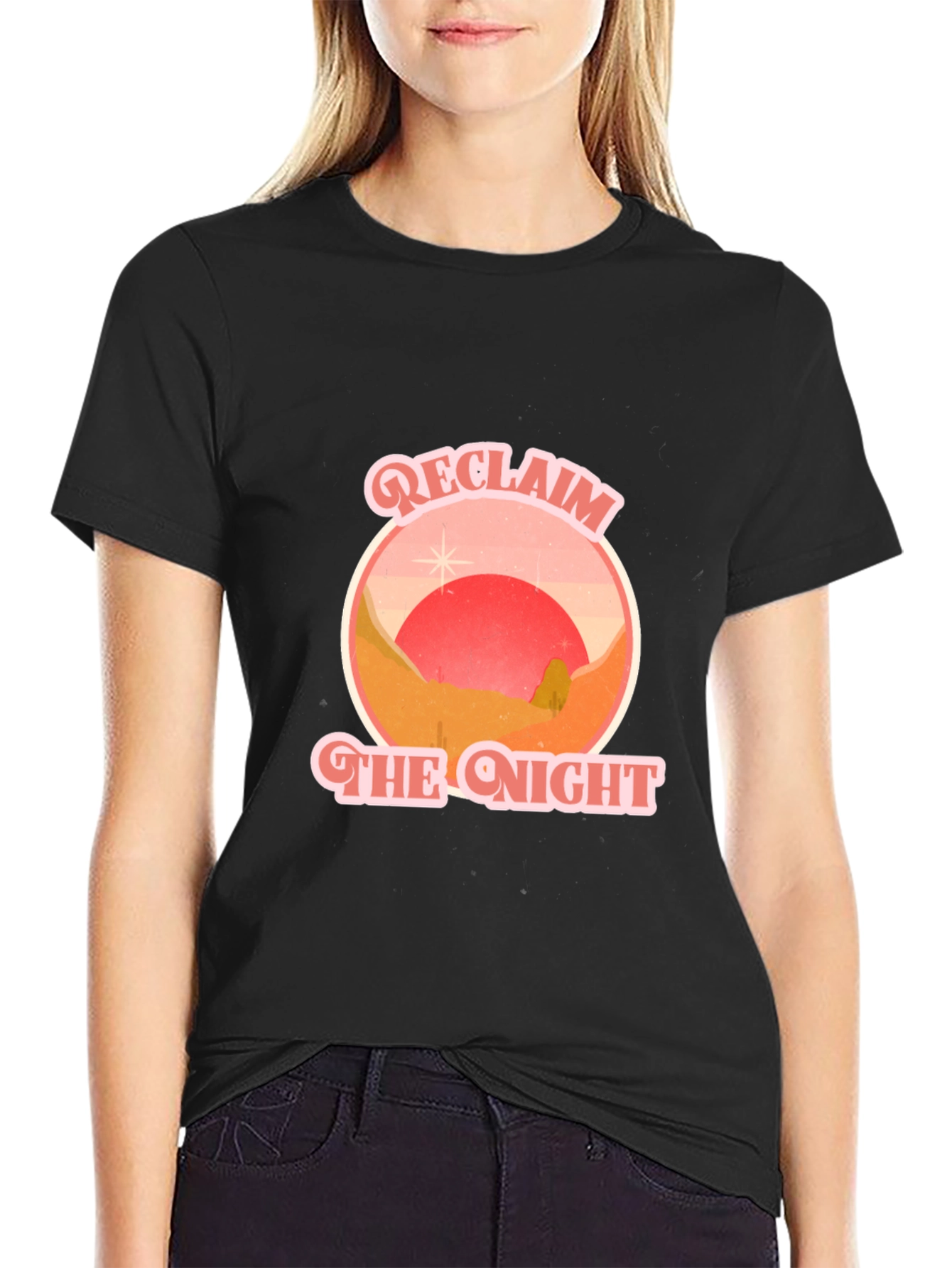 Reclaim the Night Graphic Tee - Retro Desert T-Shirt