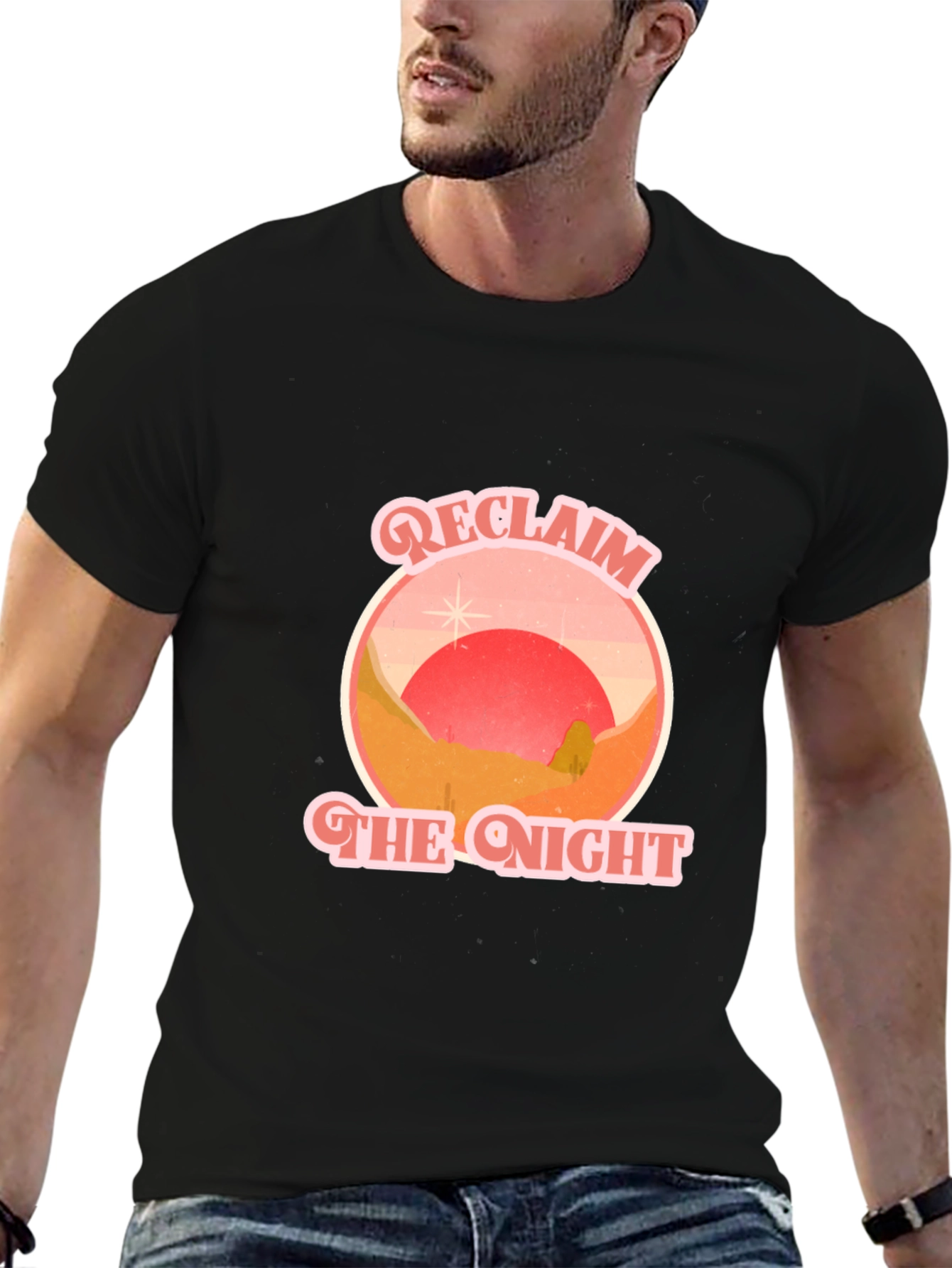 Reclaim the Night Graphic Tee - Retro Desert T-Shirt
