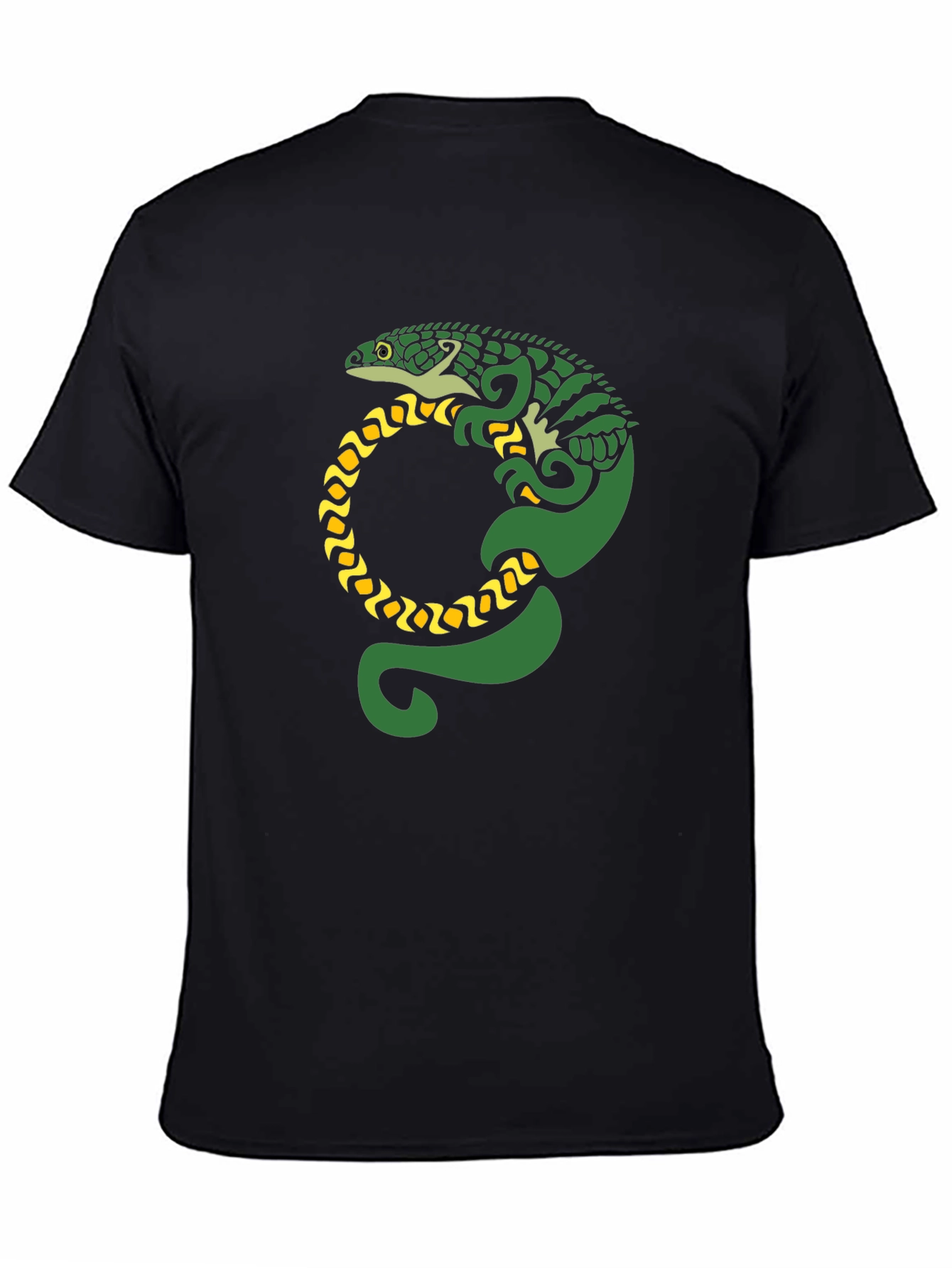 Lizard Graphic Tee - Black Cotton T-Shirt