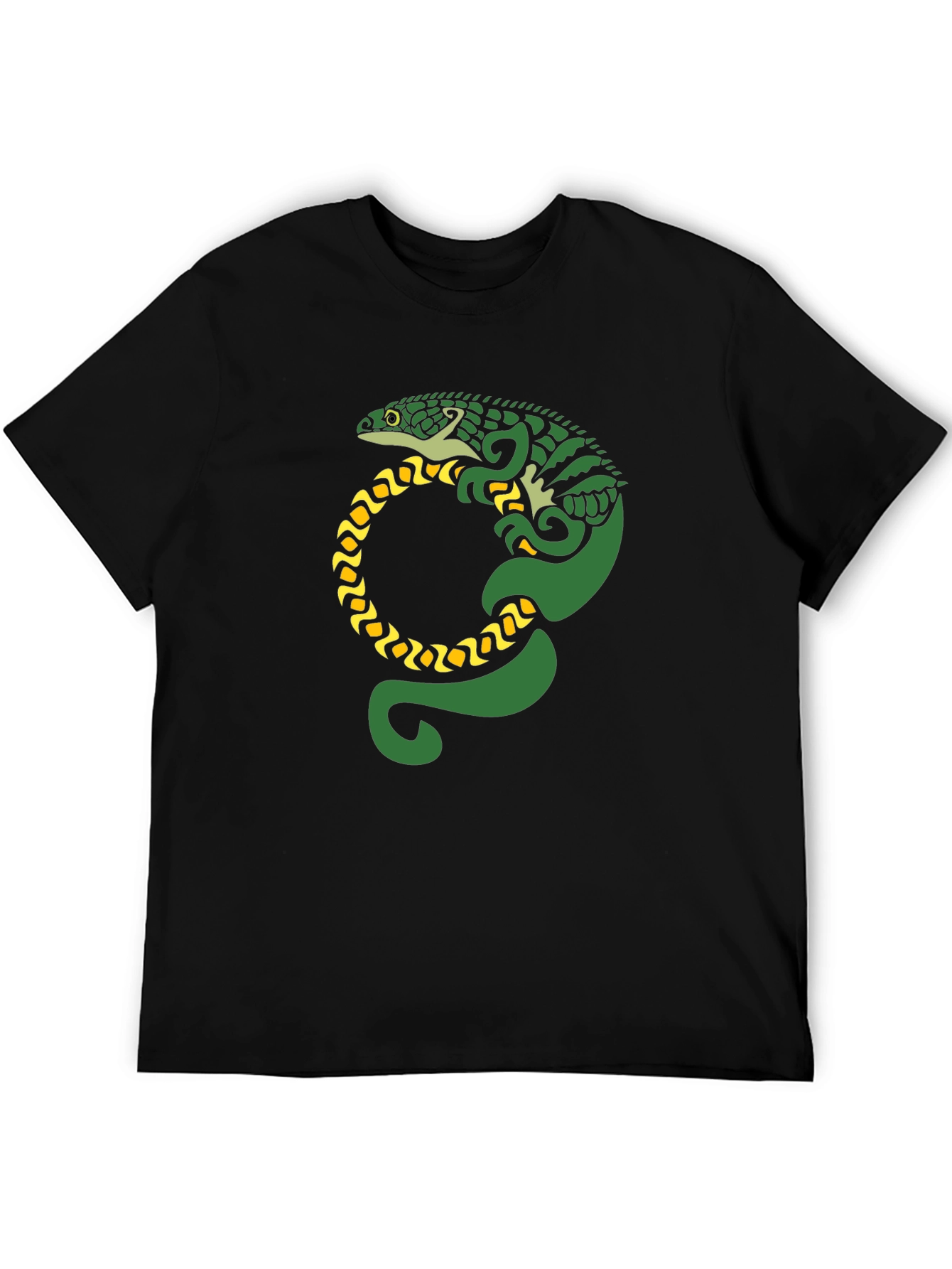 Lizard Graphic Tee - Black Cotton T-Shirt