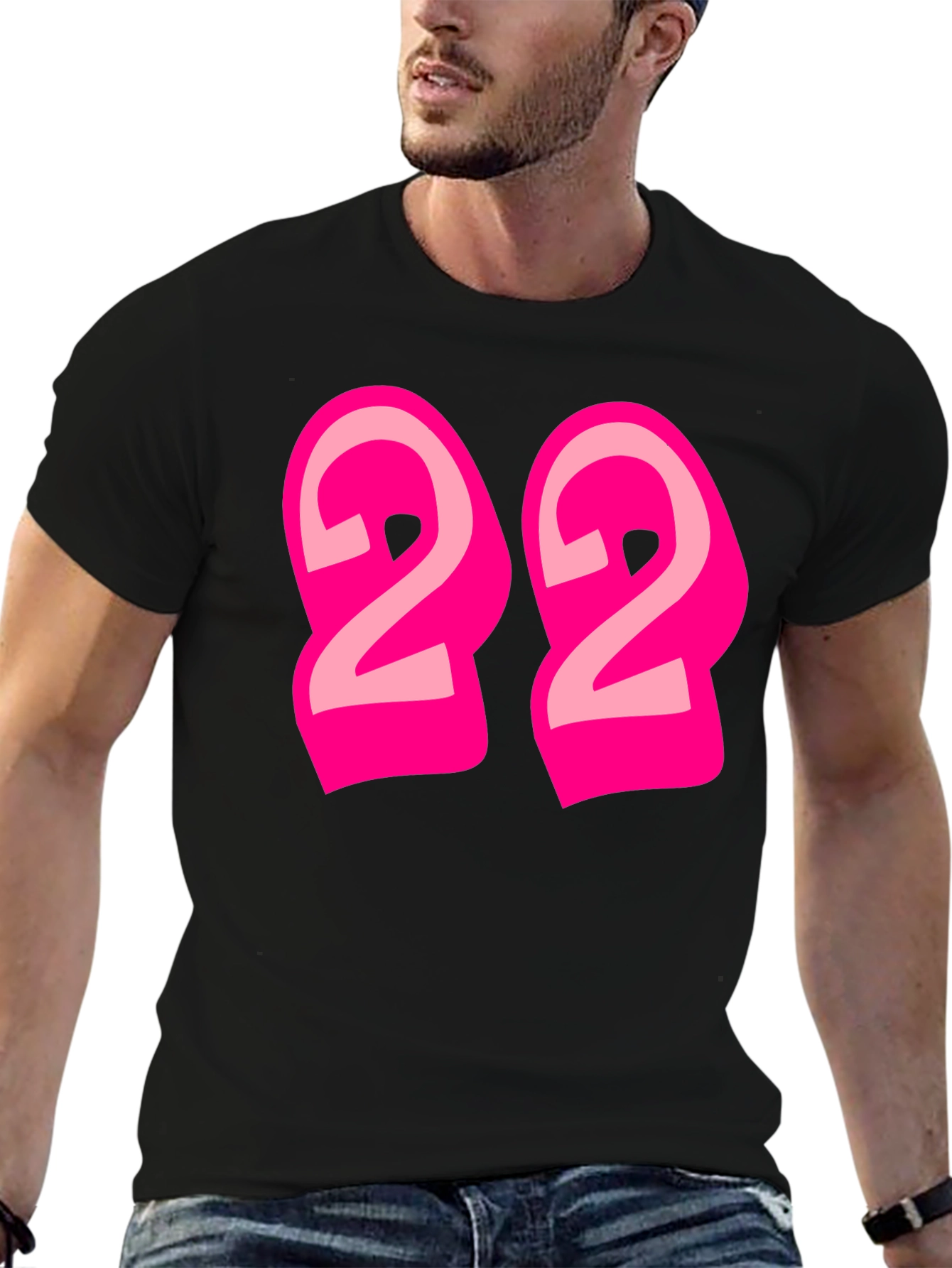 Bold Number 22 Graphic Tee - Black