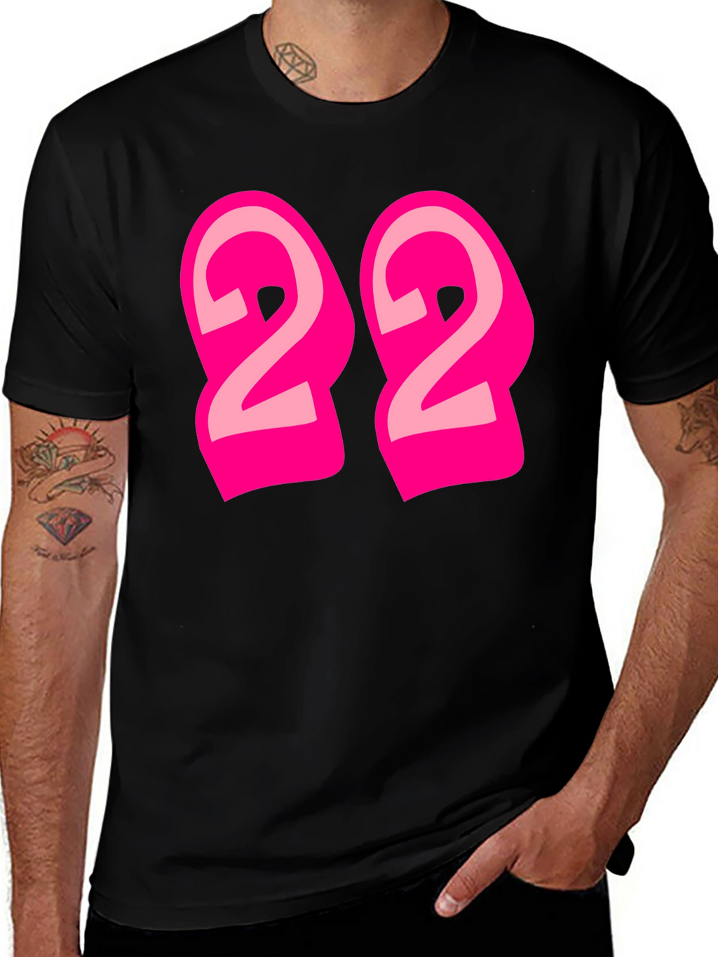 Bold Number 22 Graphic Tee - Black