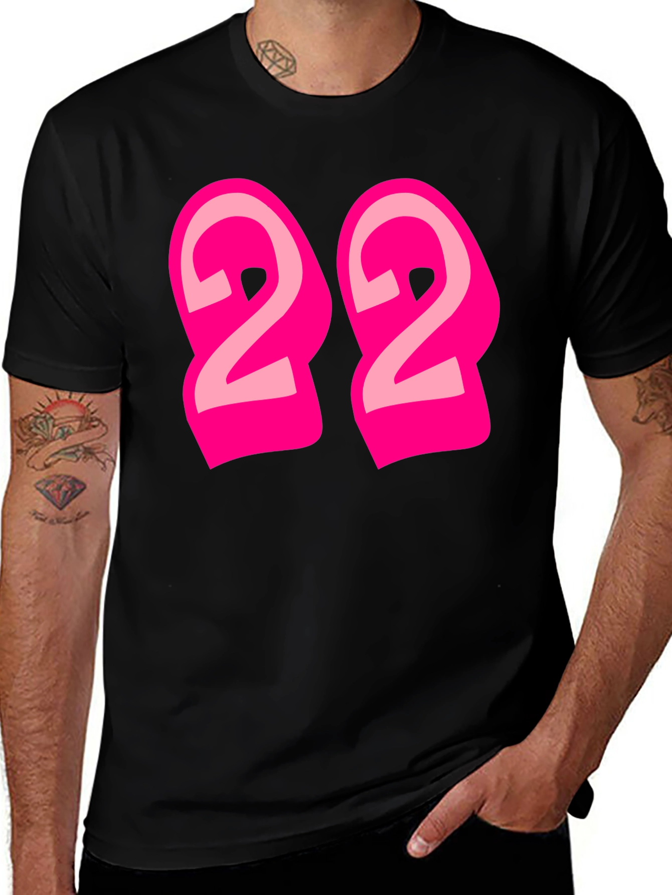 Bold Number 22 Graphic Tee - Black