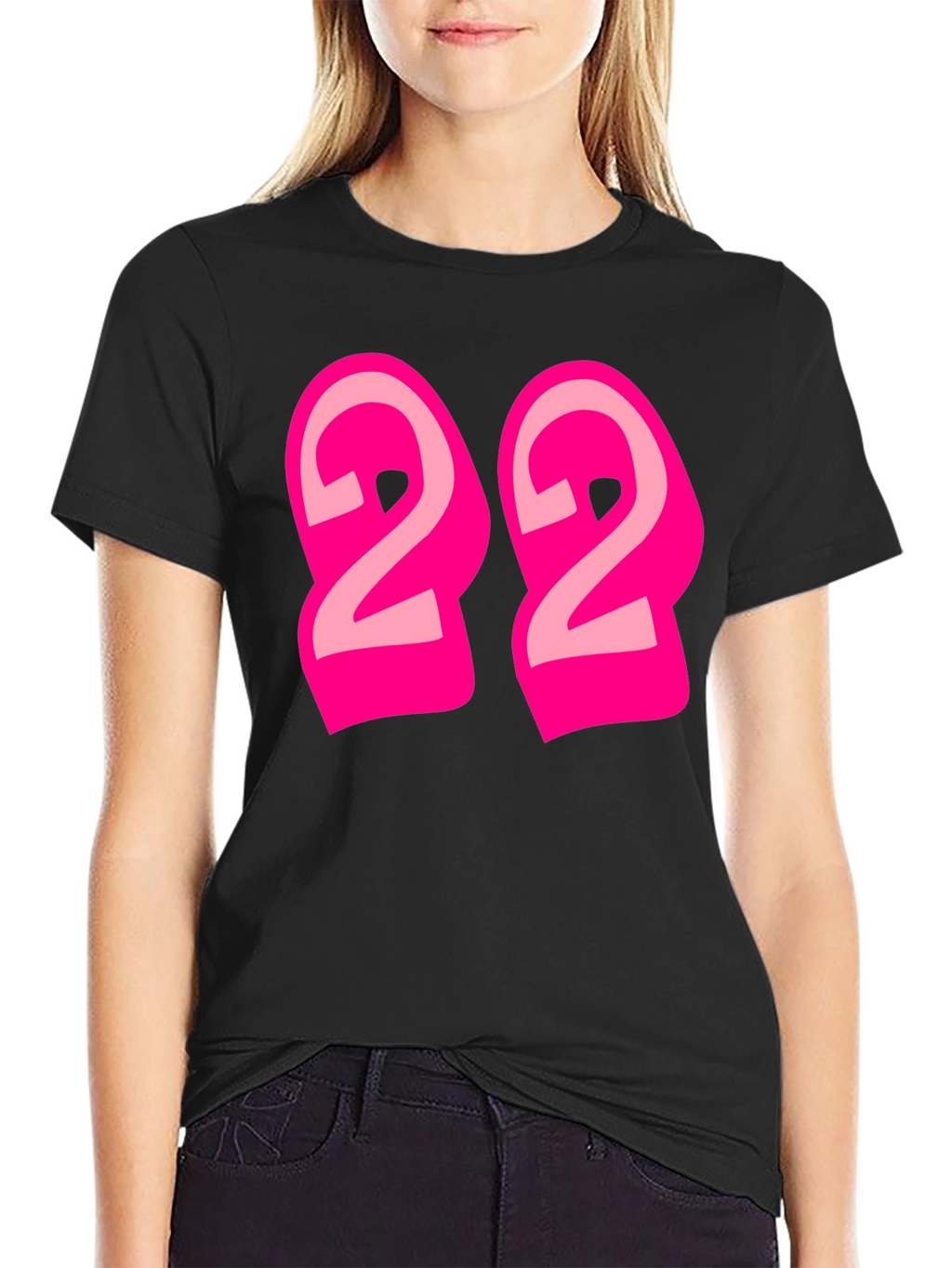 Bold Number 22 Graphic Tee - Black