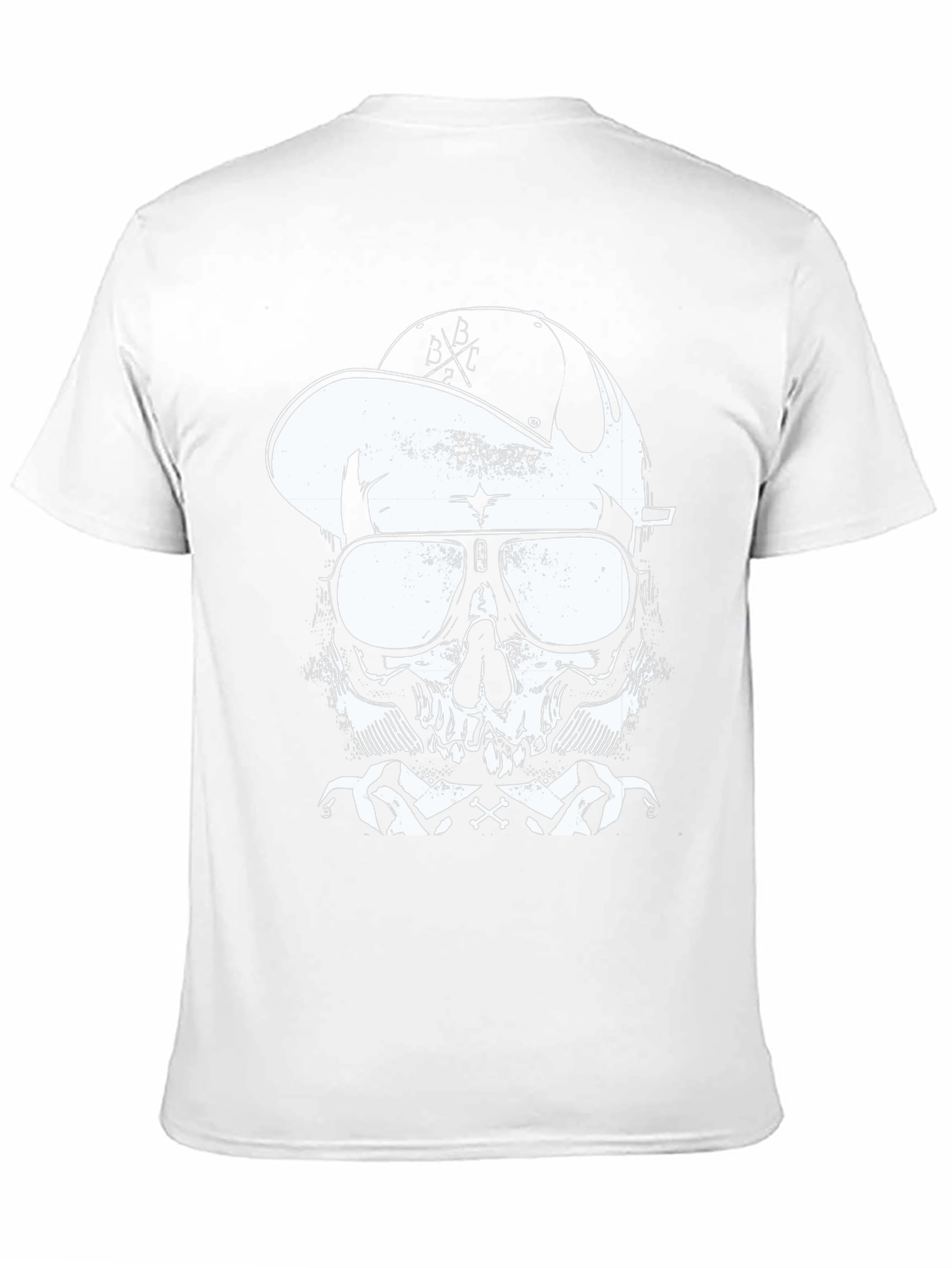 Skull in Cap Graphic T-Shirt - Black