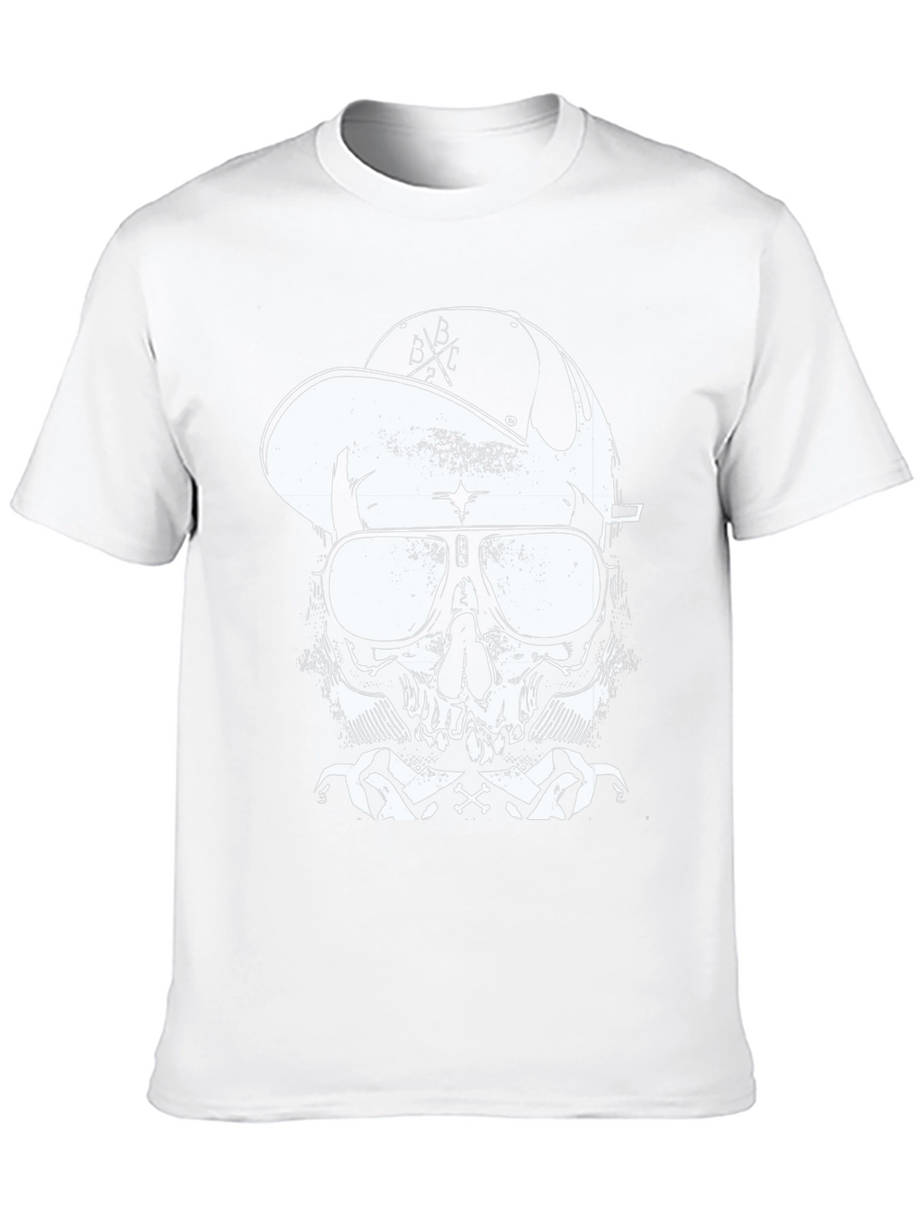 Skull in Cap Graphic T-Shirt - Black