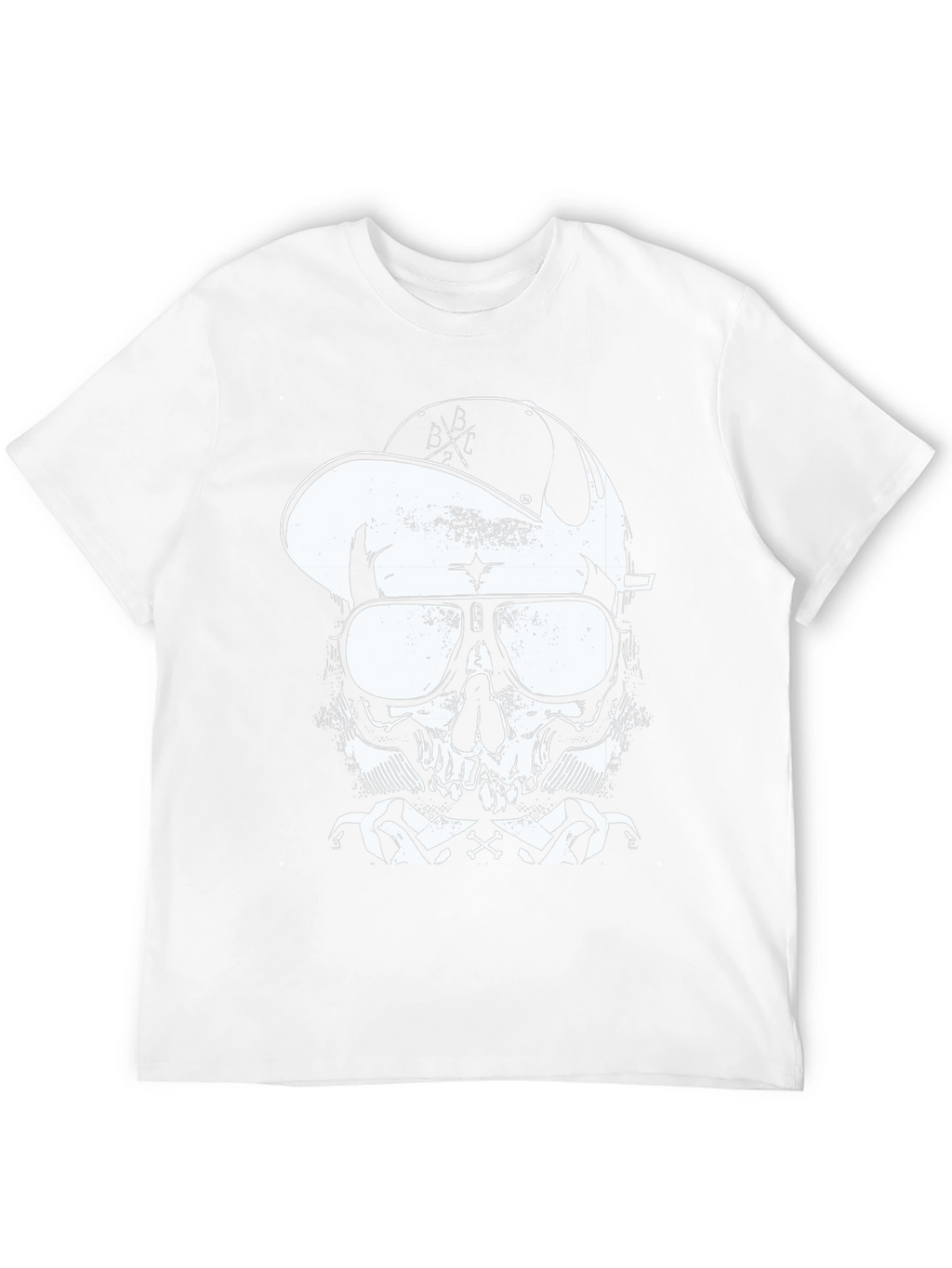 Skull in Cap Graphic T-Shirt - Black