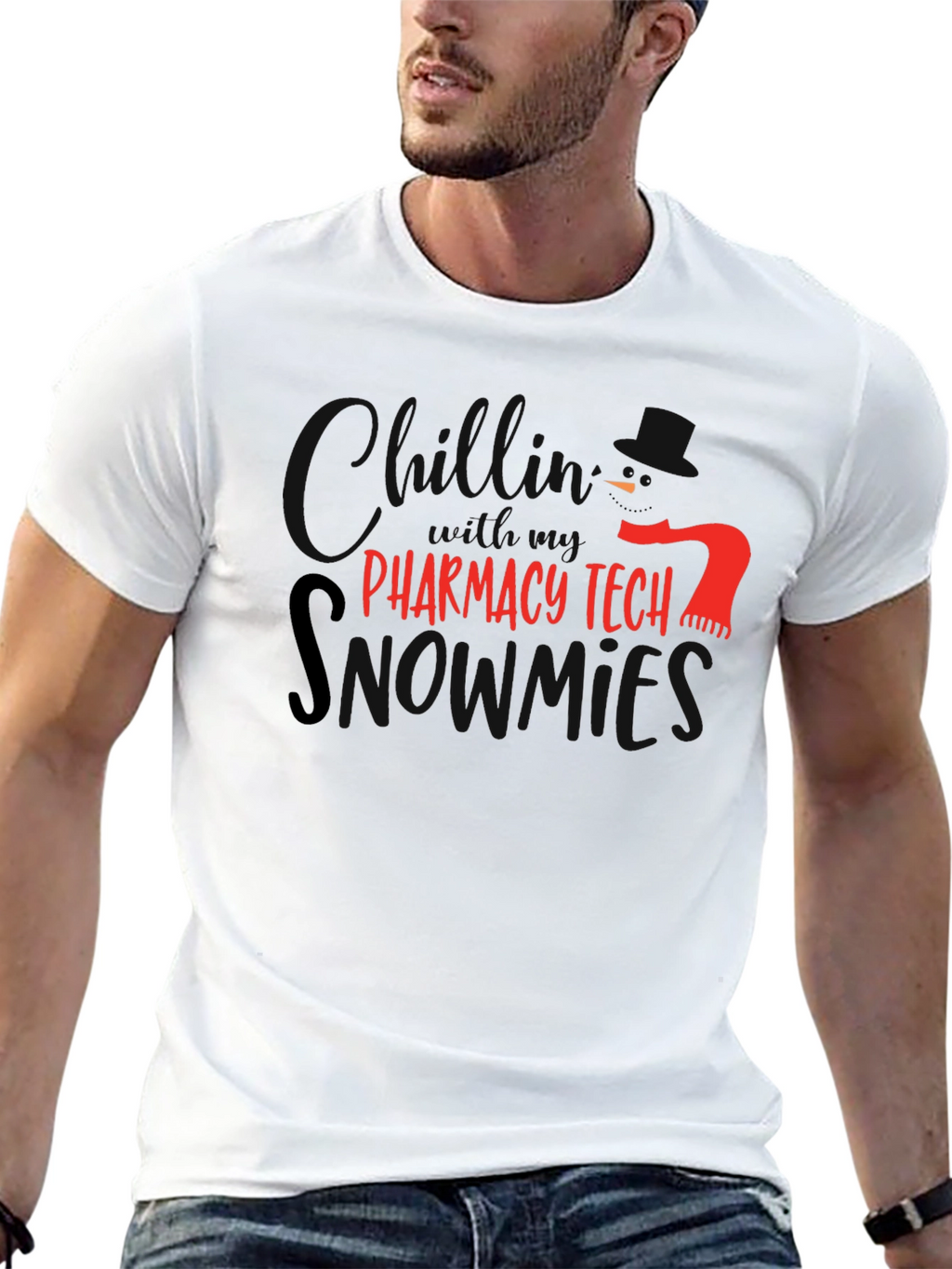 Pharmacy Tech Snowmies T-Shirt - Black