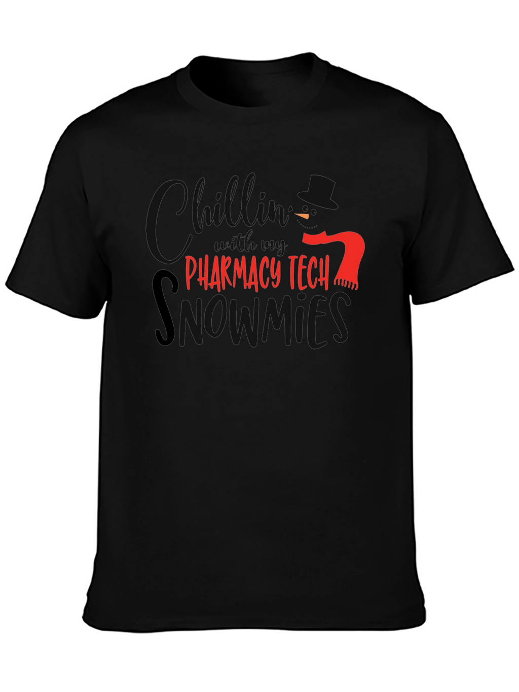 Pharmacy Tech Snowmies T-Shirt - Black