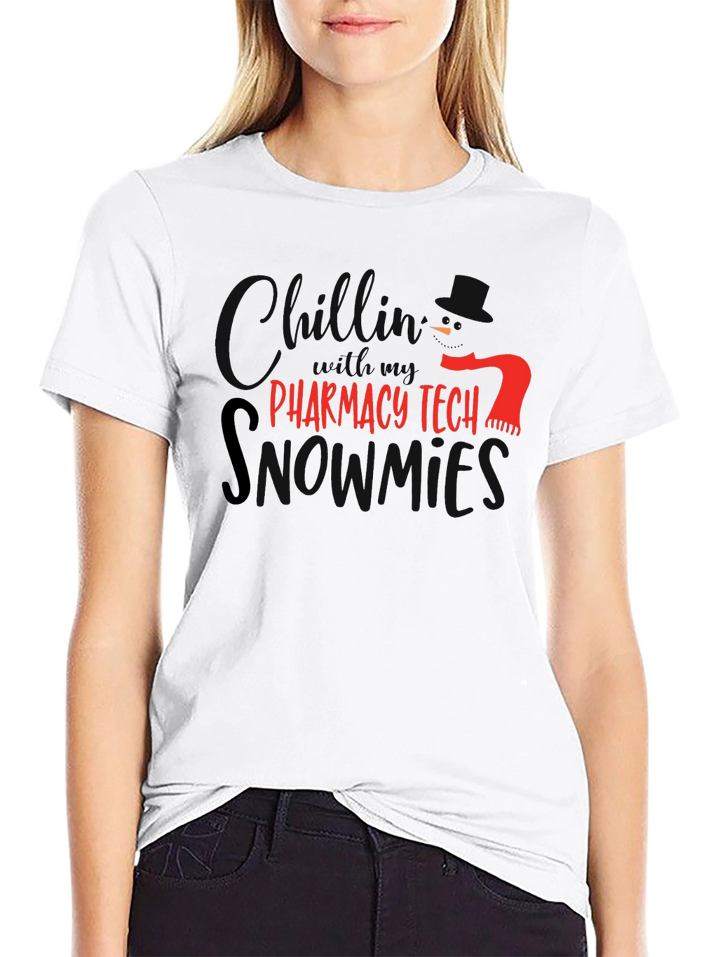 Pharmacy Tech Snowmies T-Shirt - Black