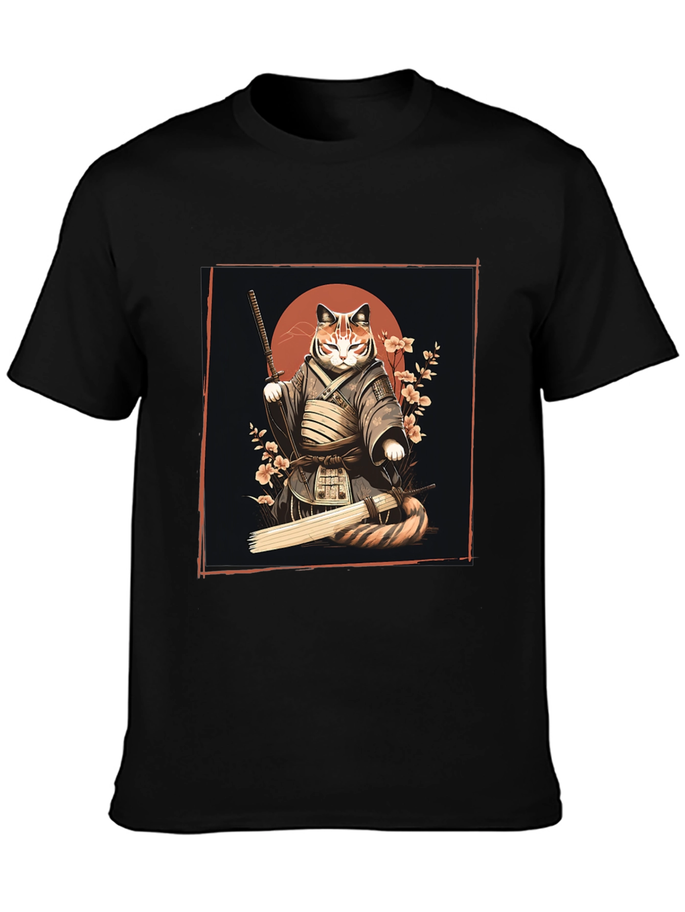 Samurai Cat Graphic Tee - Unique T-Shirt Design