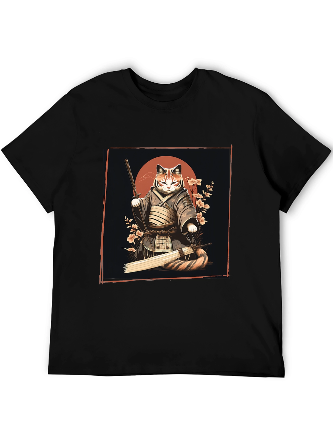 Samurai Cat Graphic Tee - Unique T-Shirt Design
