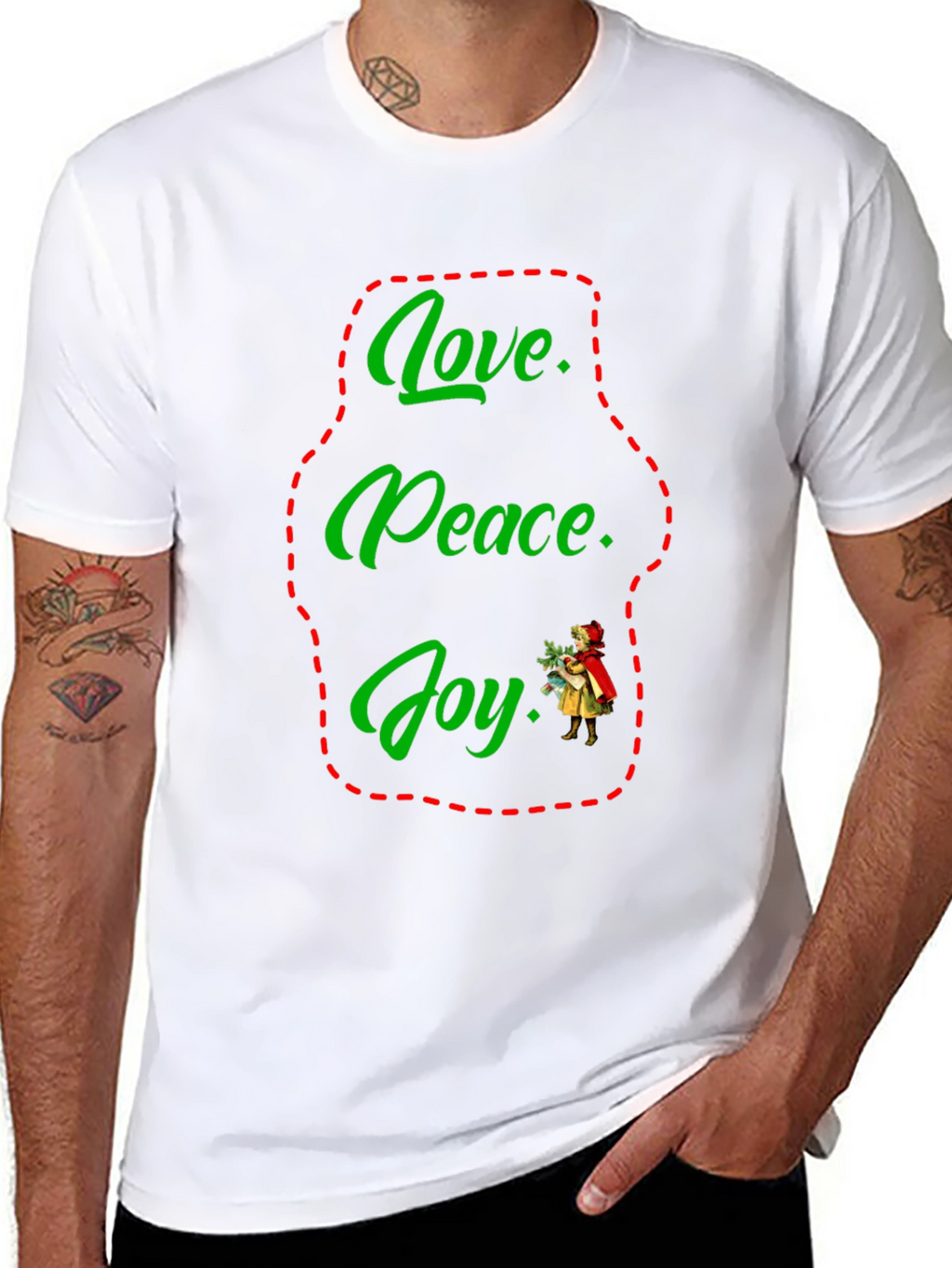 Love Peace Joy Holiday Graphic Tee