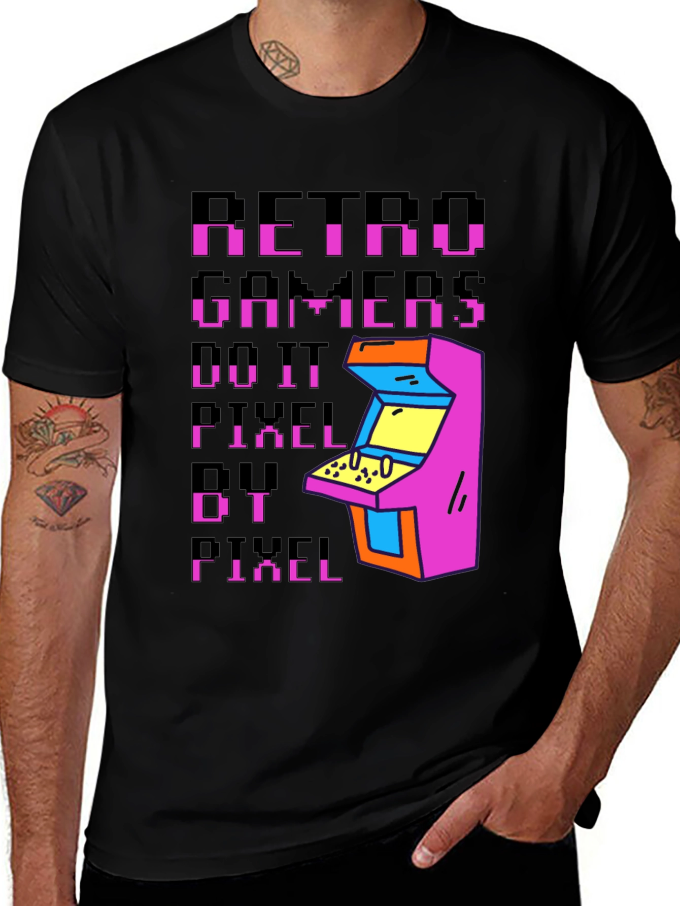 Retro Gamers Do It Pixel By Pixel T-Shirt