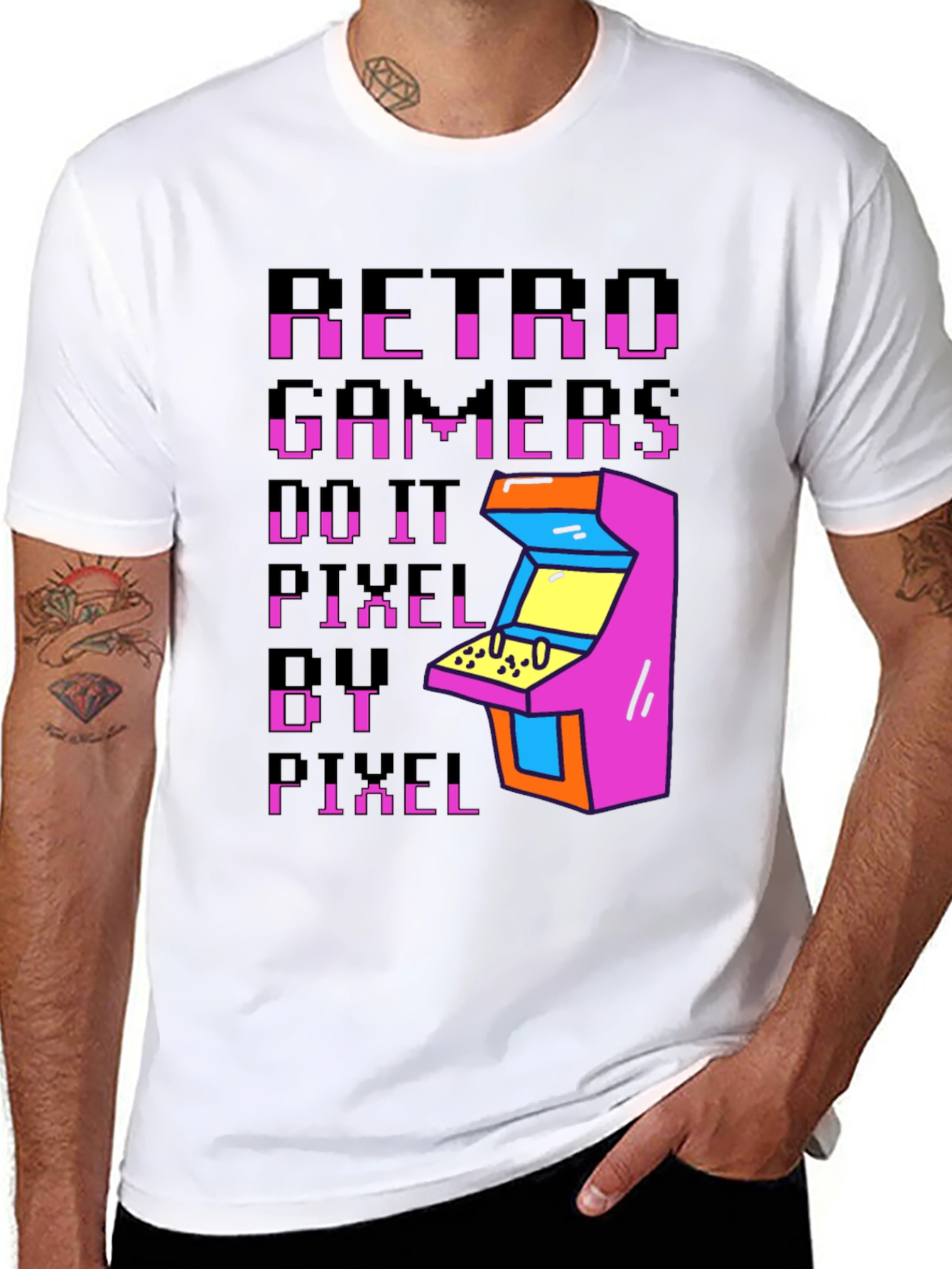 Retro Gamers Do It Pixel By Pixel T-Shirt