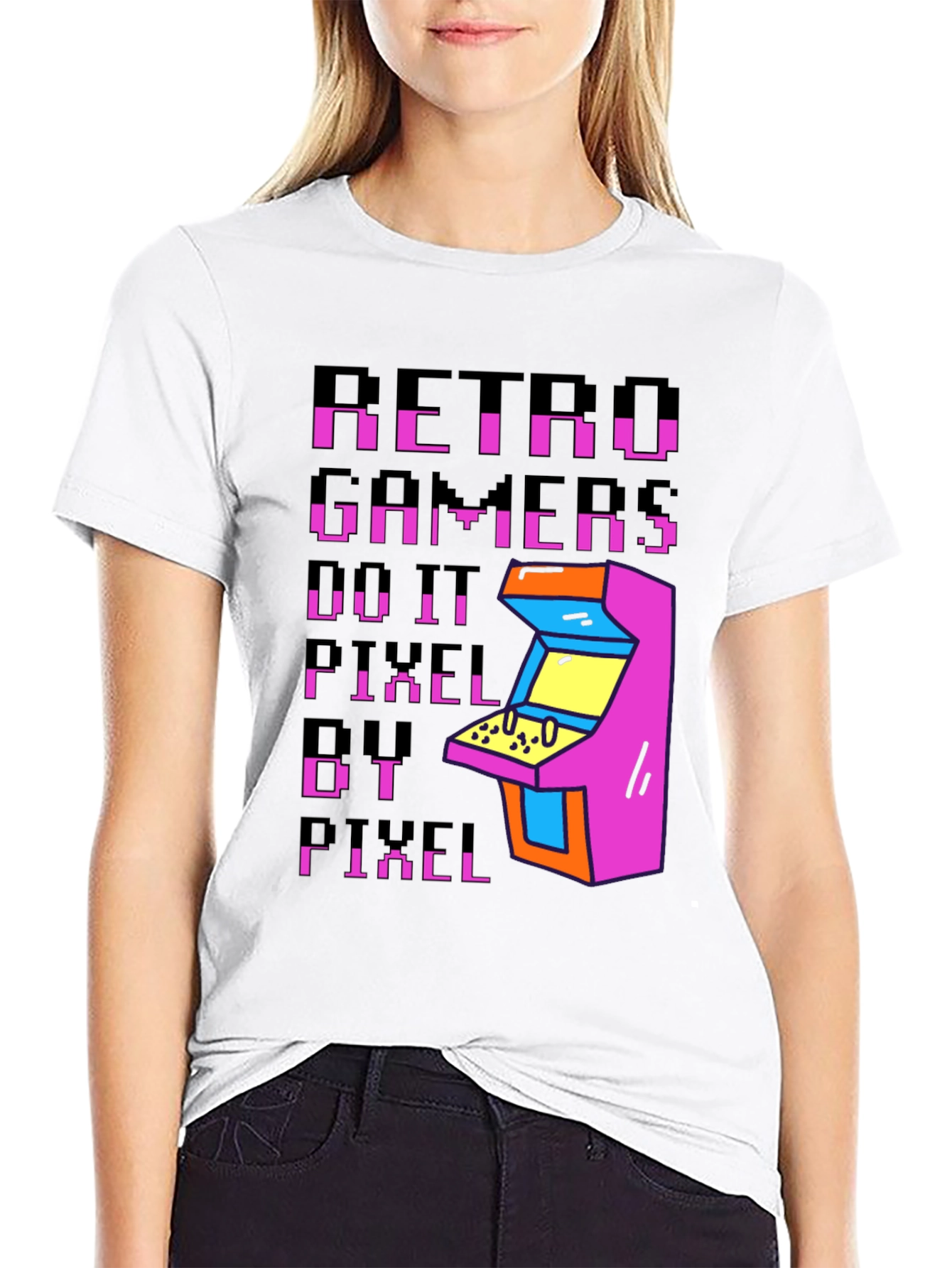 Retro Gamers Do It Pixel By Pixel T-Shirt