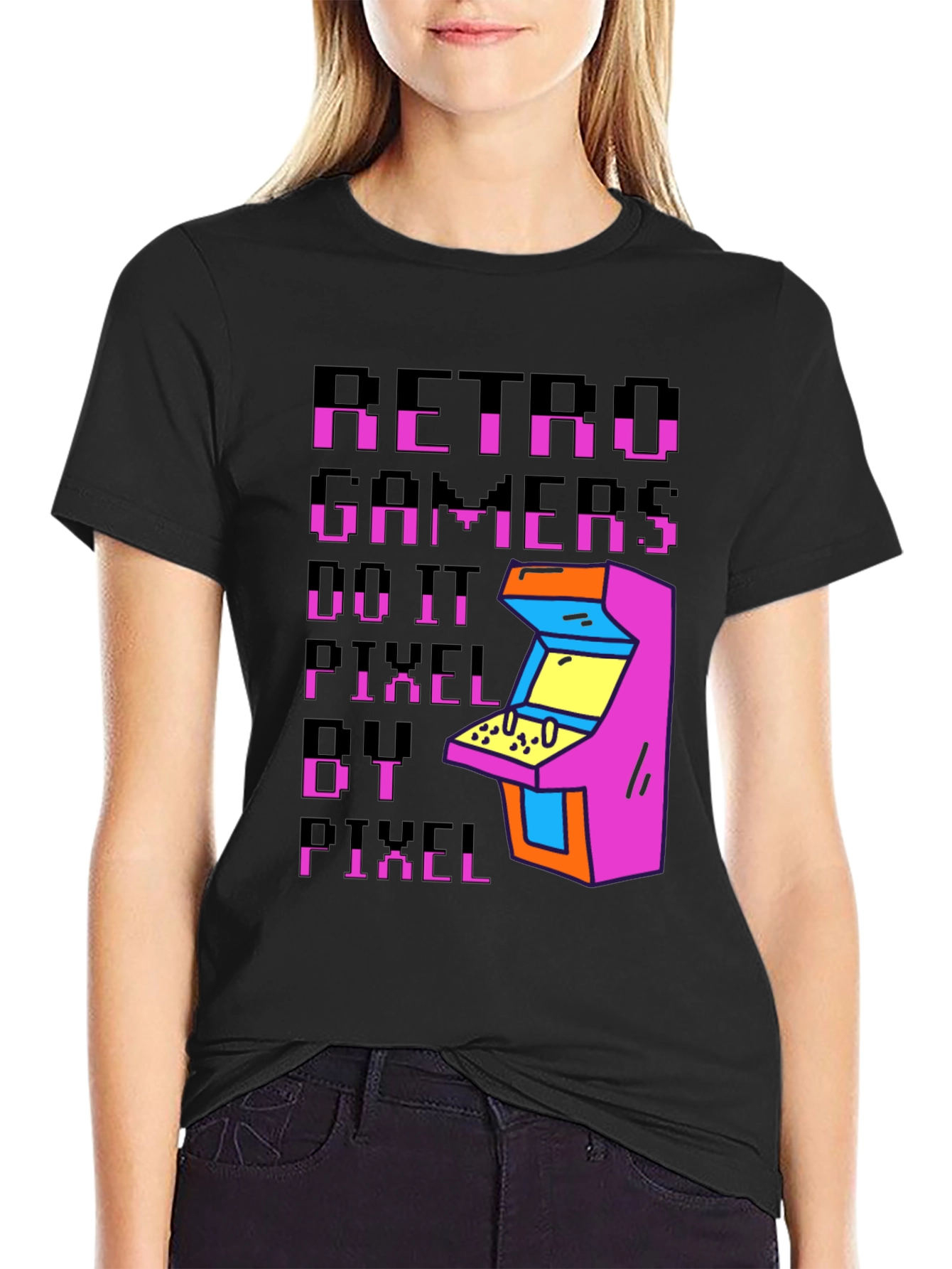 Retro Gamers Do It Pixel By Pixel T-Shirt