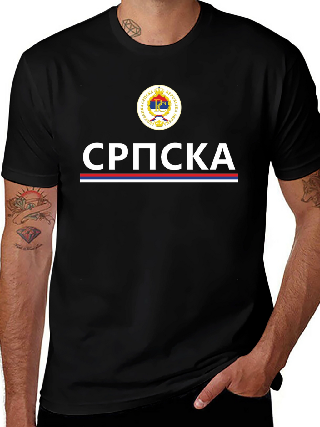 Republika Srpska T-Shirt - Black Graphic Tee