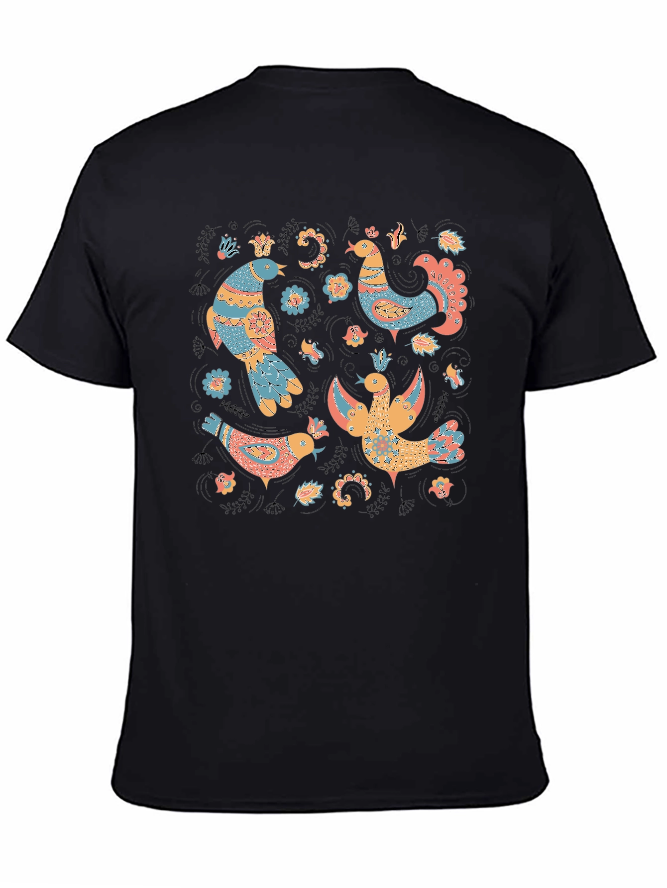Whimsical Folk Art Bird T-Shirt