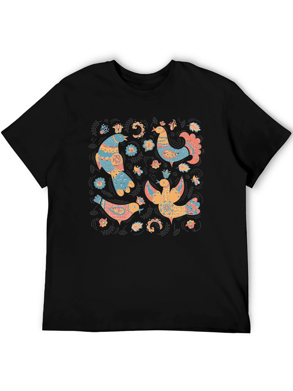 Whimsical Folk Art Bird T-Shirt