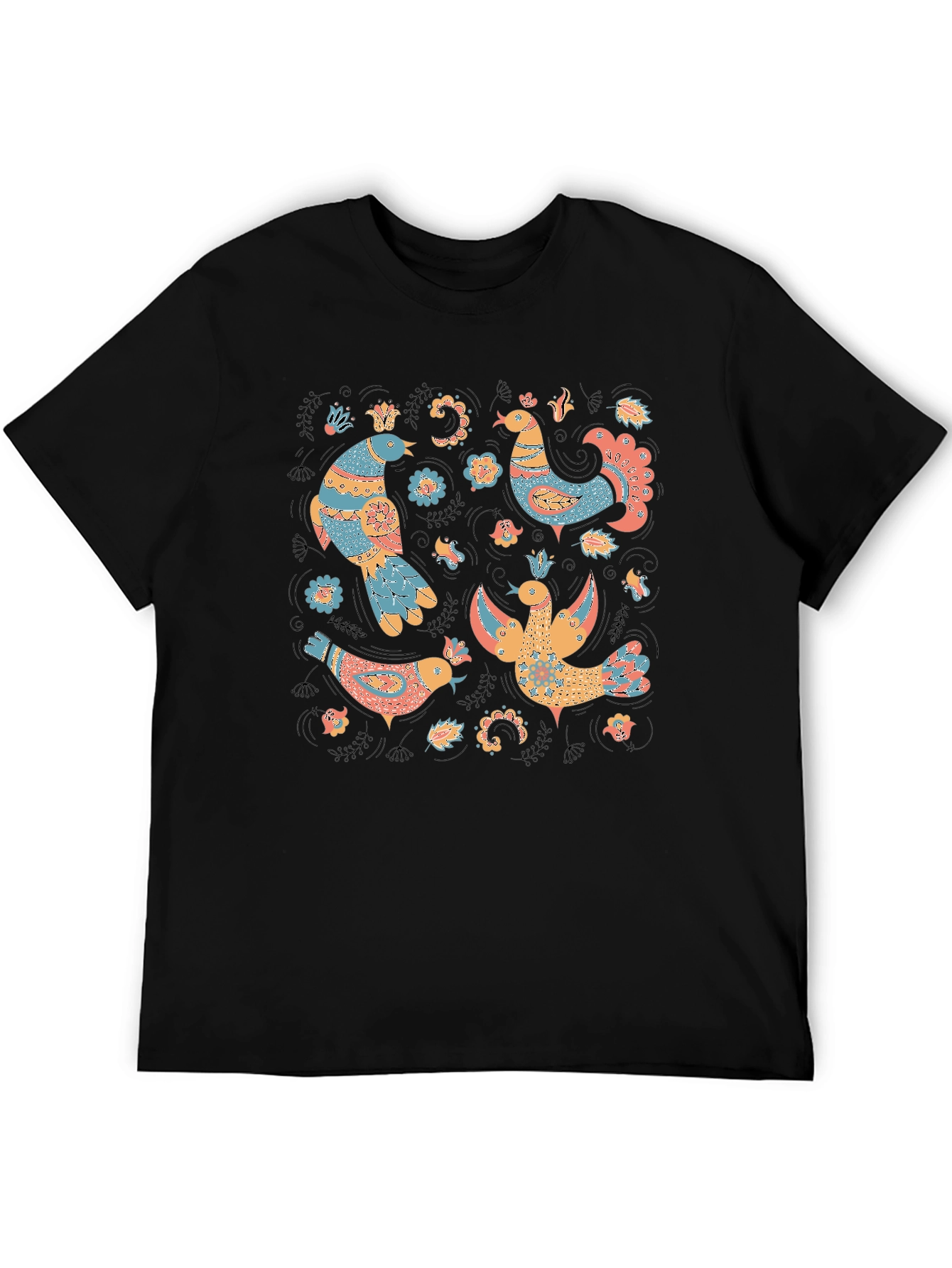 Whimsical Folk Art Bird T-Shirt