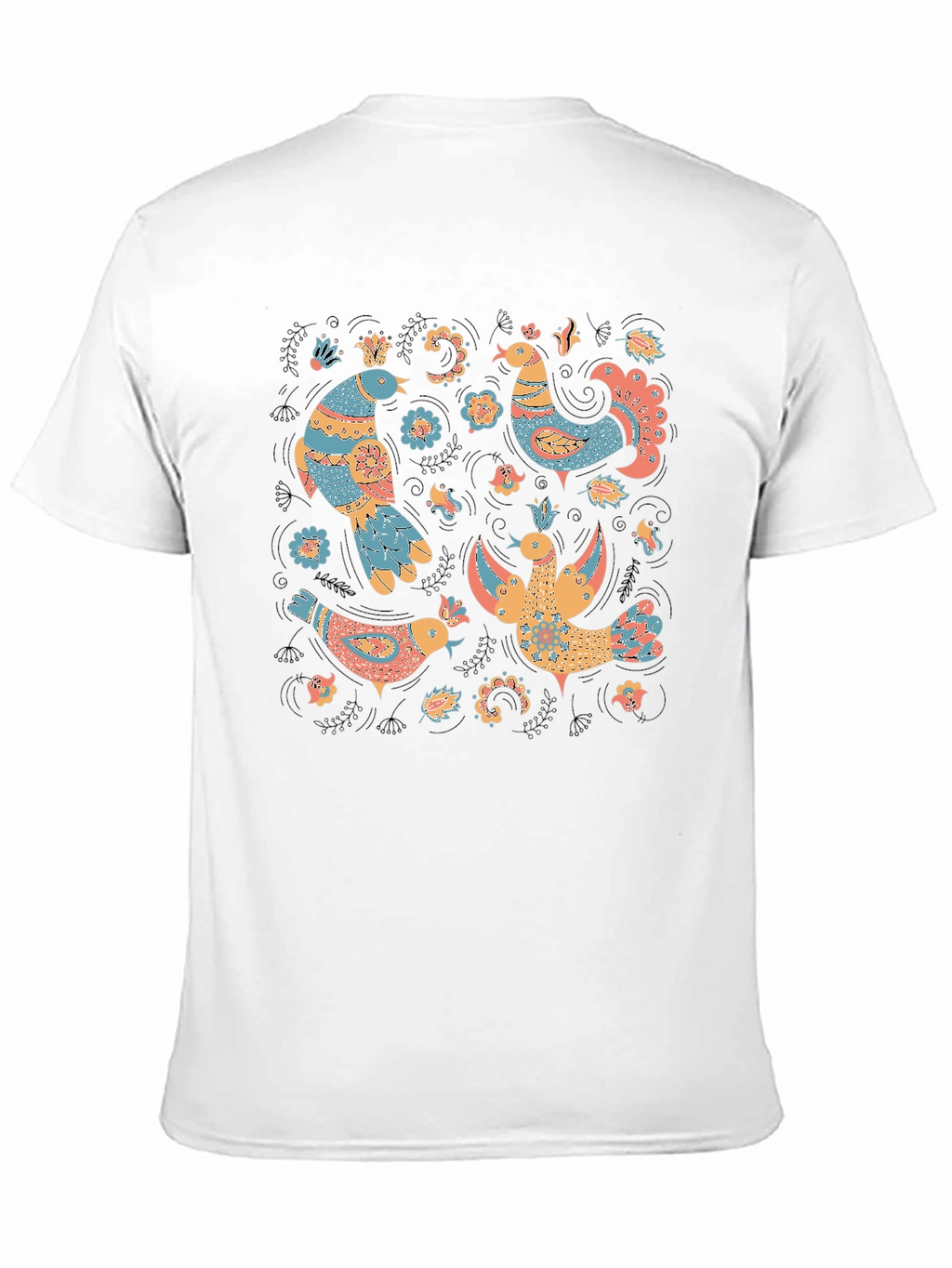 Whimsical Folk Art Bird T-Shirt